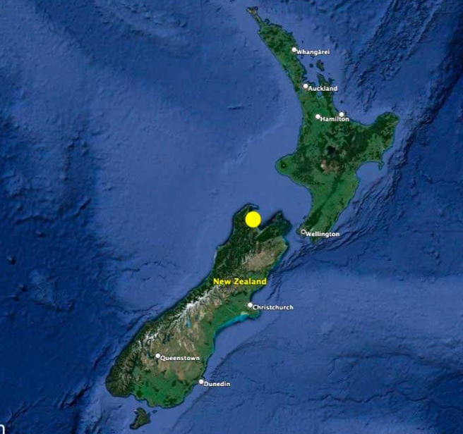 A map of the Rameka Forest Carbon Project located at the top of the South Island, New Zealand, in Golden Bay.