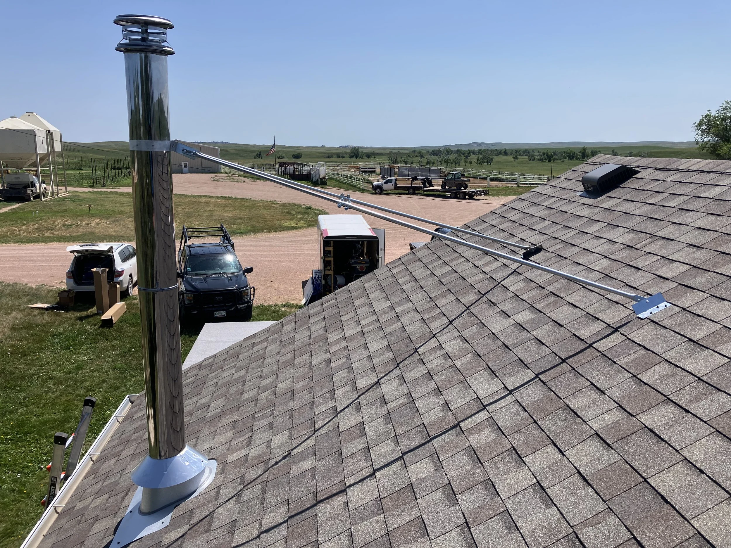 Installation of a brand new class a chimney system.