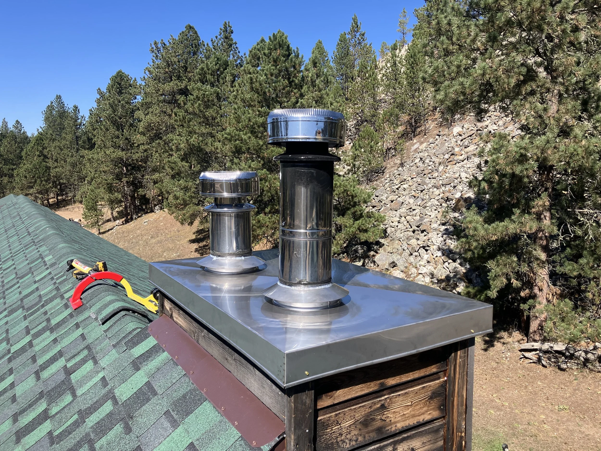 A simple chase cover installation to prevent further water damage. 