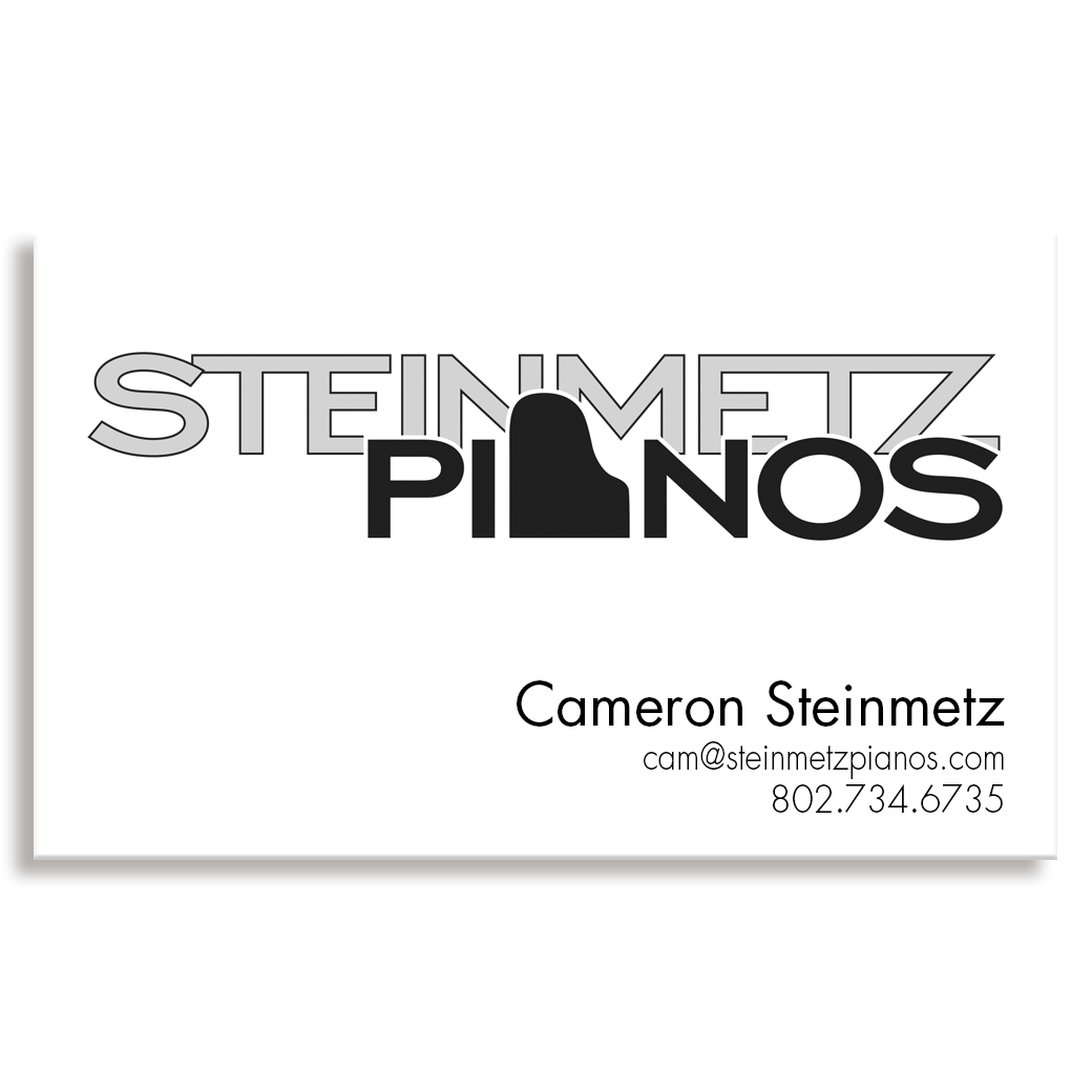 A Burlington, VT piano repair technician needed some branding for his new business. In development we must have gone through more than a dozen options, but the replacement of the central letter A has done the trick. His client list is growing fast.