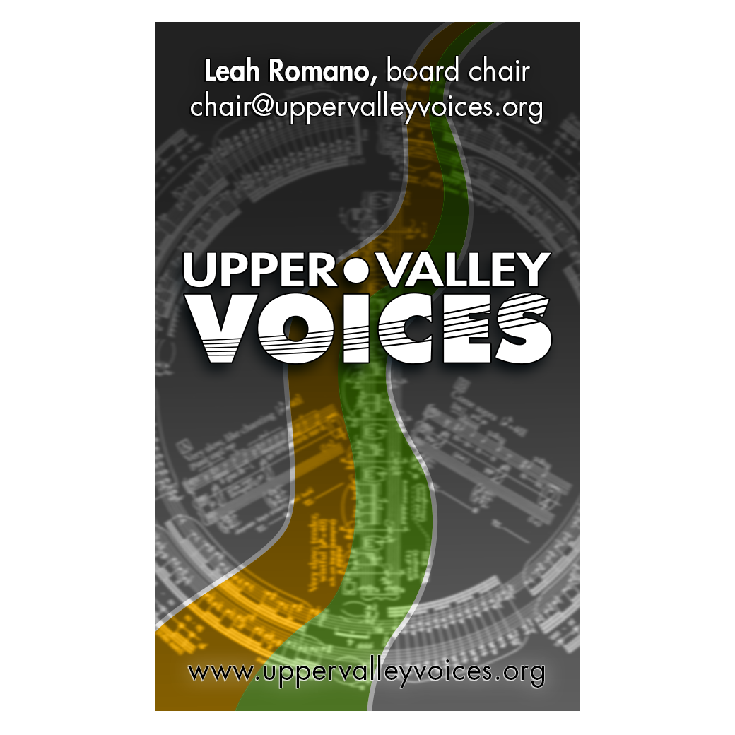 A new chorus in the Upper Valley required a logo that stepped out of the stodgy marketing pieces of similar ensembles. This one incorporates a rising musical staff and a road that leads into the future.