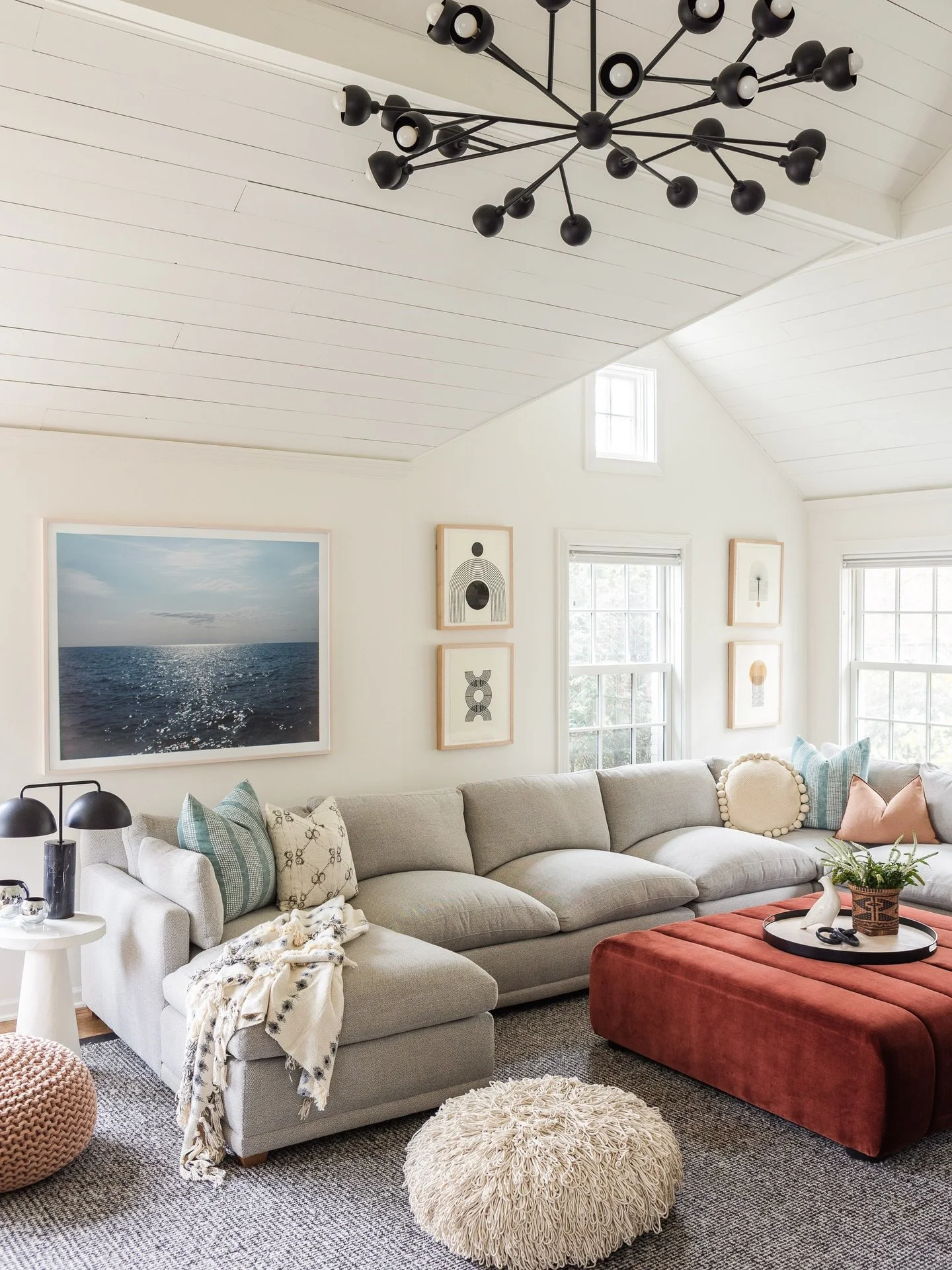 Thursday Transformation&hellip;we injected both lightness + color, coziness + interest and lots of inviting seating in this fab family room {swipe left}.❤️
Photos 1 &amp; 2: @sarahecrowley 
.
.
.
#isabelschultzdesign #familyroominspo #chicagointerior