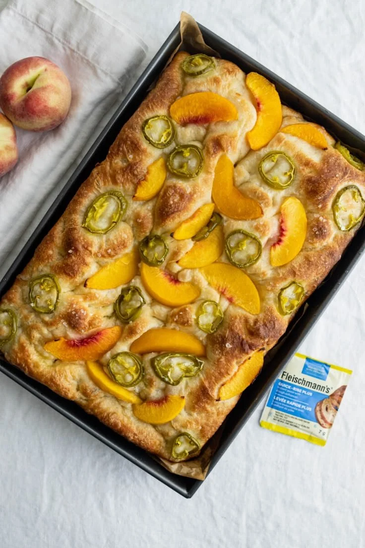 Focaccia: Peaches N' Heat