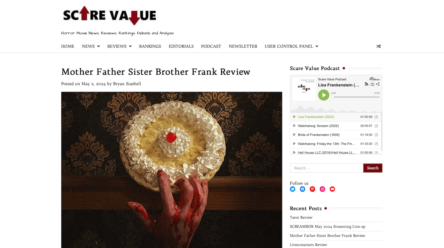 Scare Value review Mother Father sister Brother Frank littleBULL Prouductions