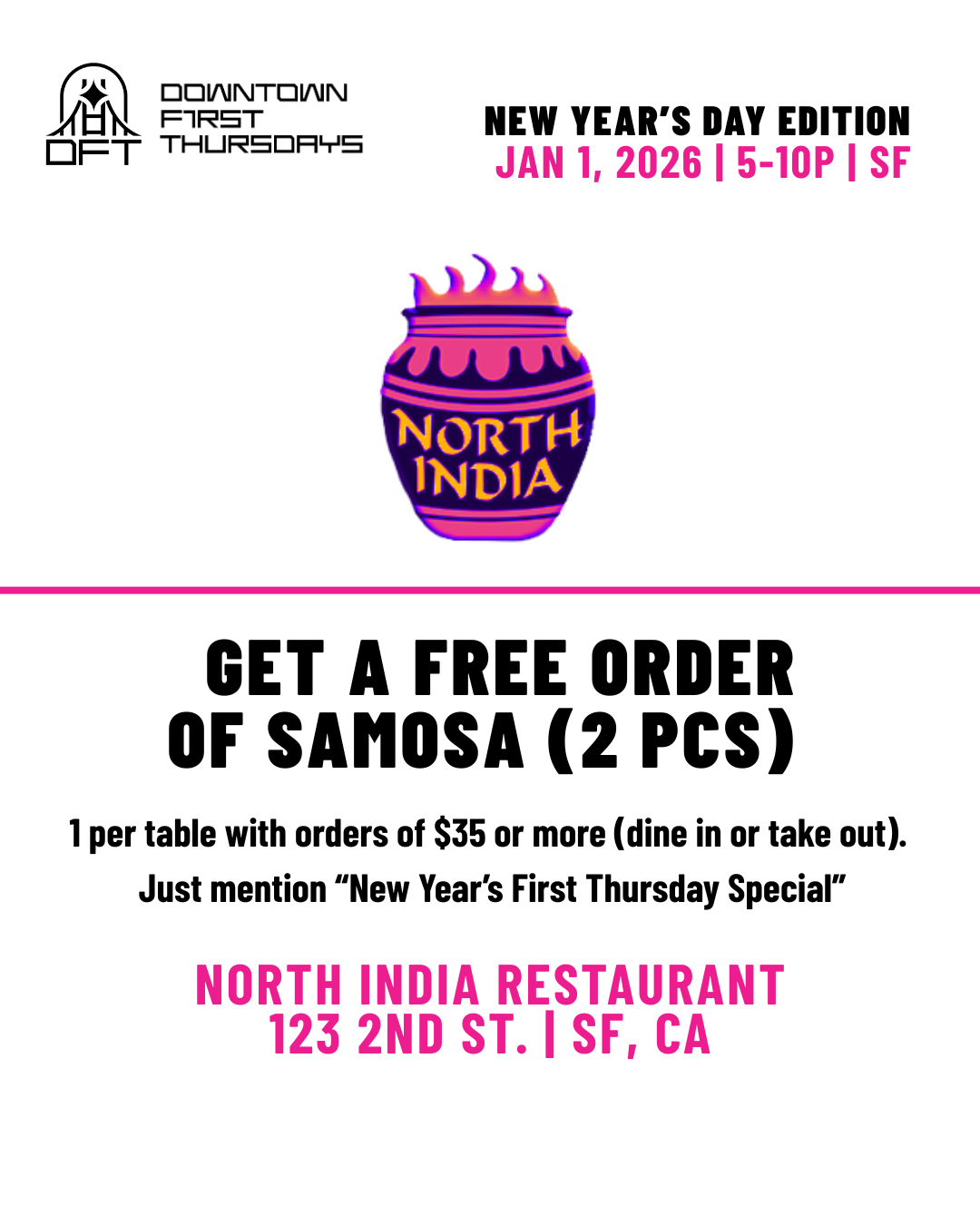 NORTH INDIA RESTAURANT - SAMOSA DEAL