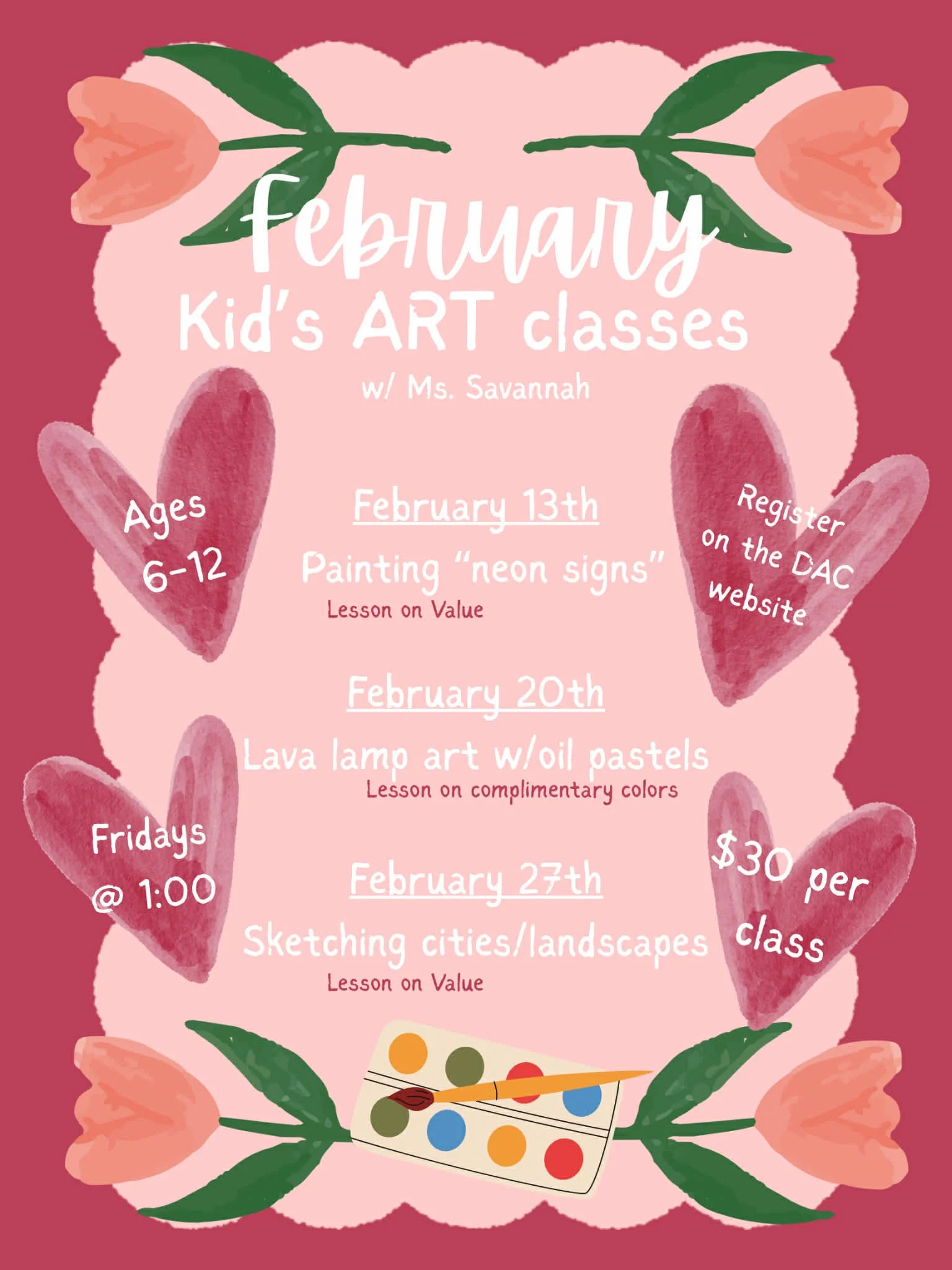 February Friday classes for kids @1