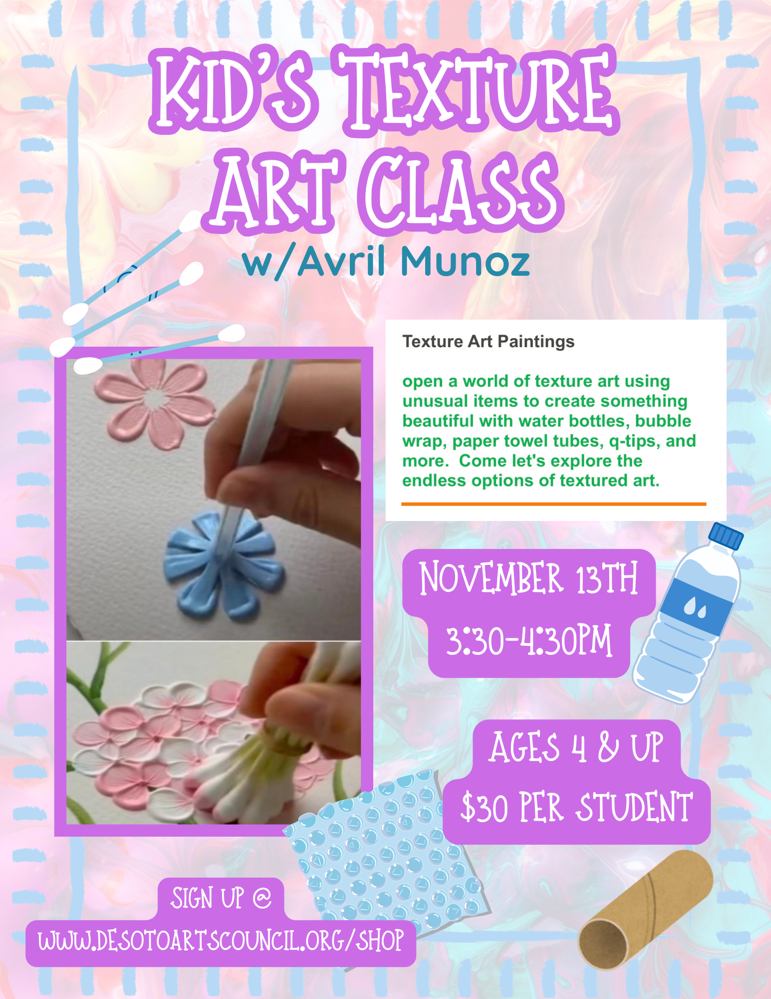 Kid's Texture Art Class w/Avril Munoz