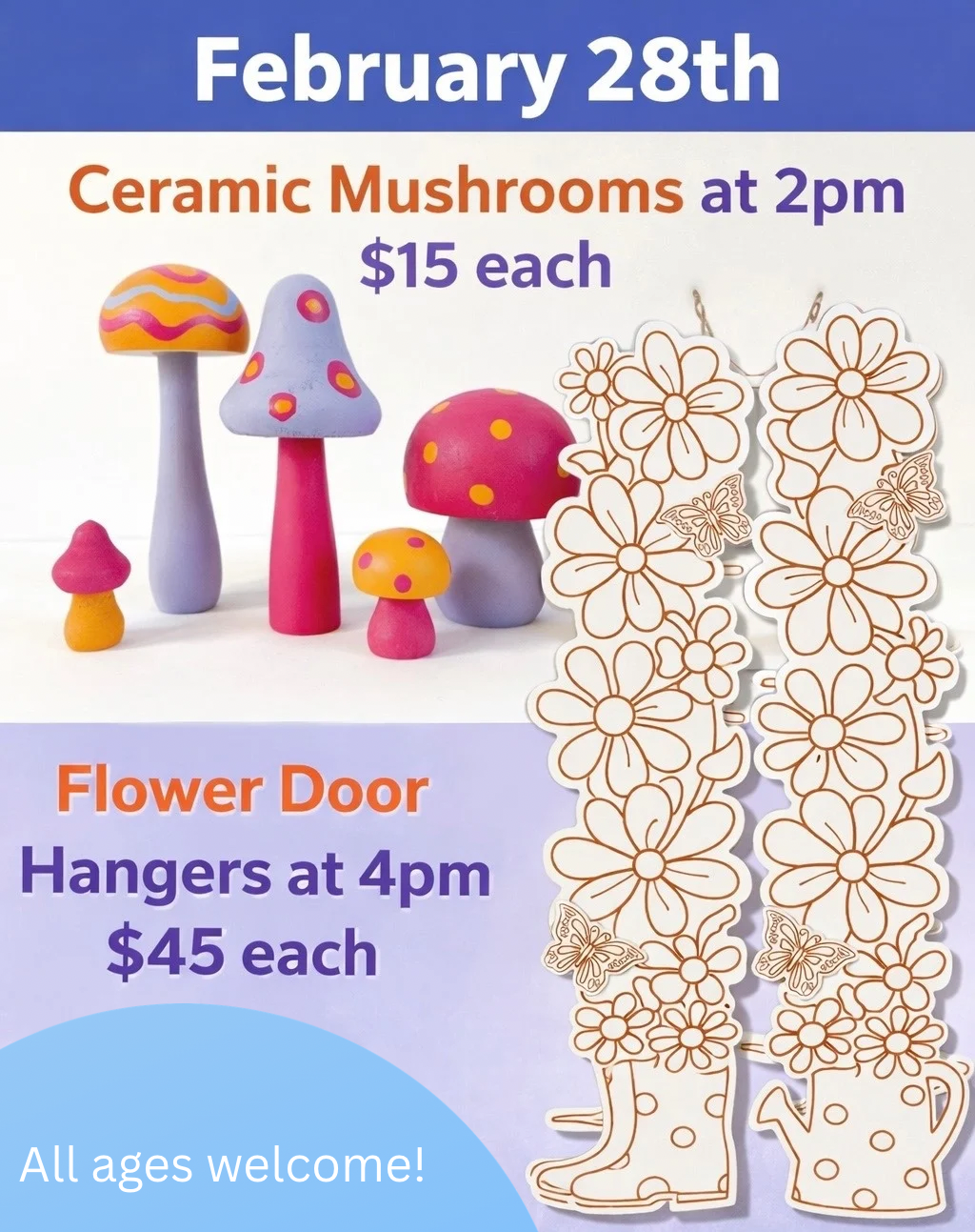 February 28th mushroom @2 door hangers @4