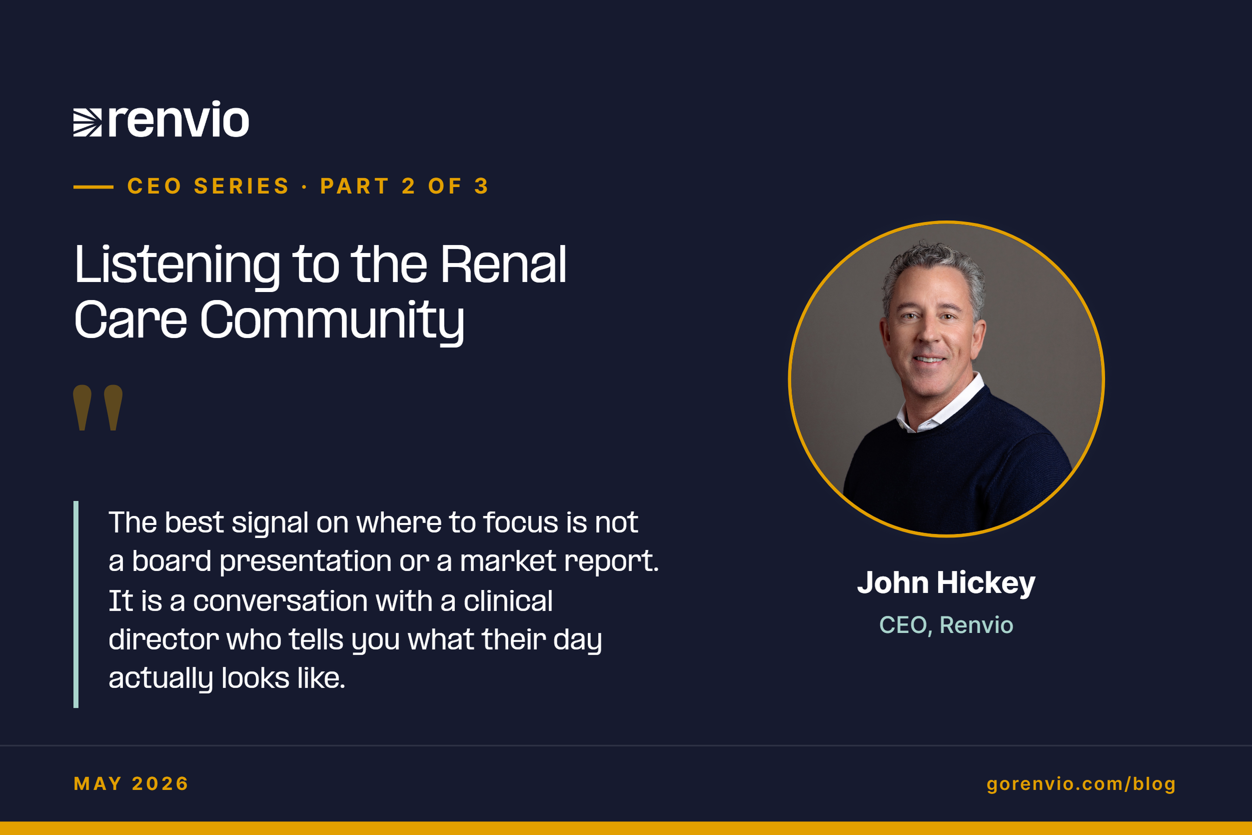 “The best signal on where to focus is not a board presentation or a market report. It is a conversation with a clinical director who tells you what their day actually looks like.”