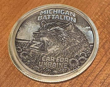 Michigan Battalion - Car4Ukraine 40mm Challenge Coin - Michigan/HokeForge