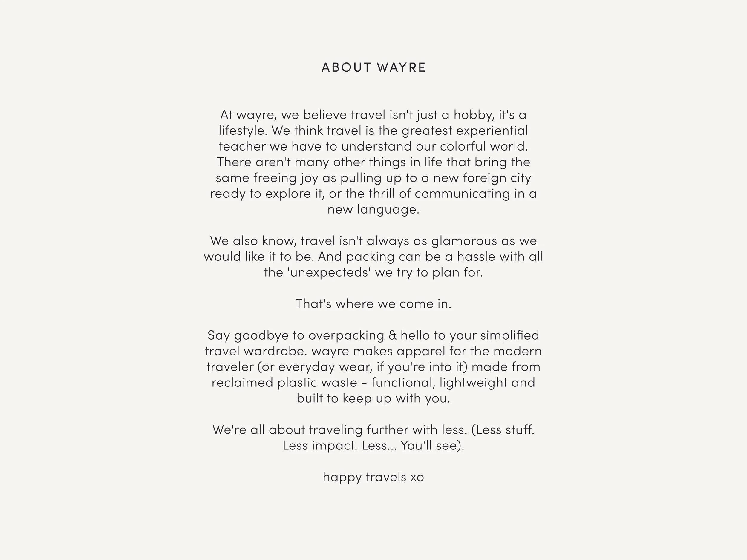 The wayre brand ethos.