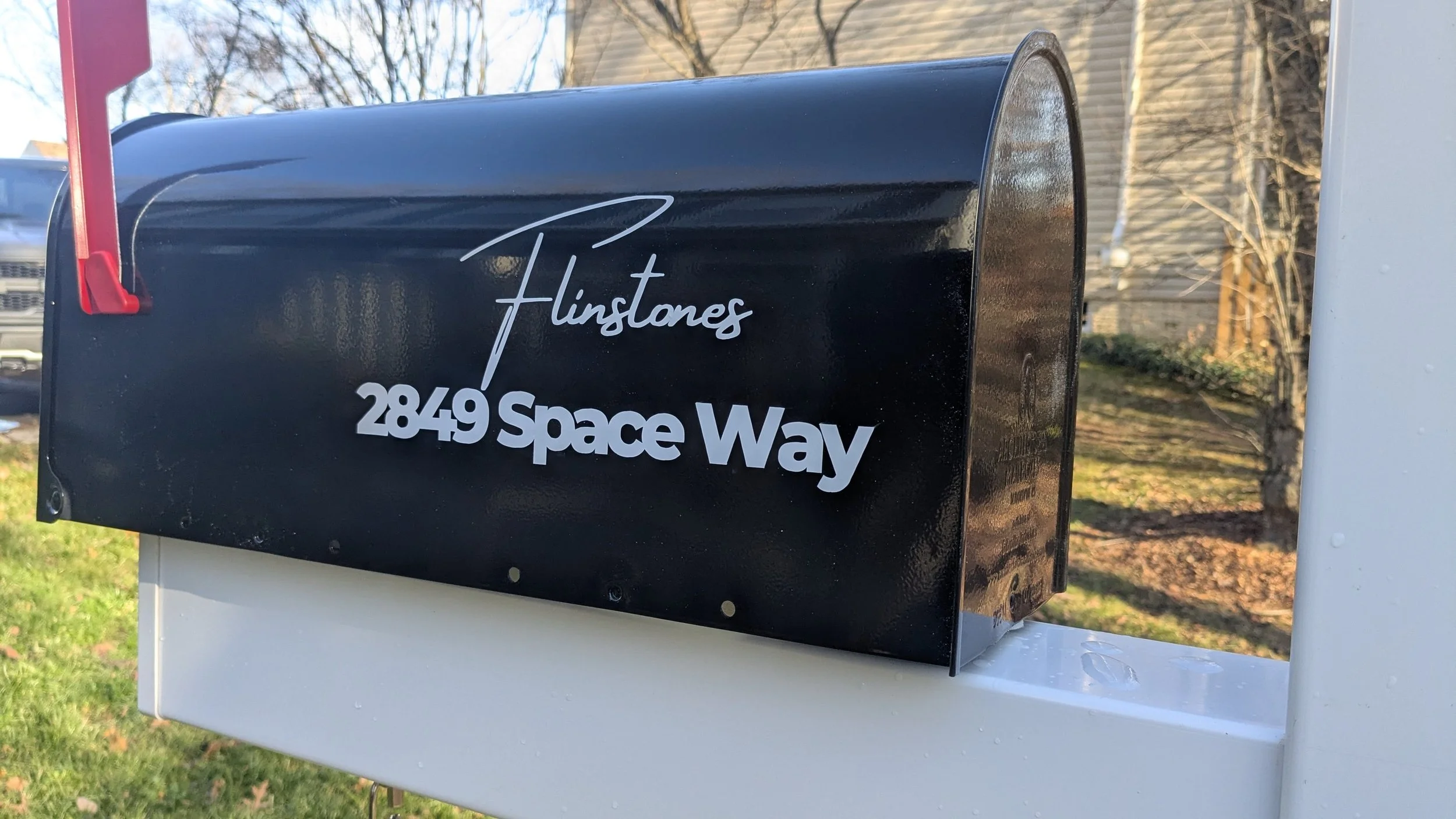 Mailbox Decal Script Name Address Numbers Street Name