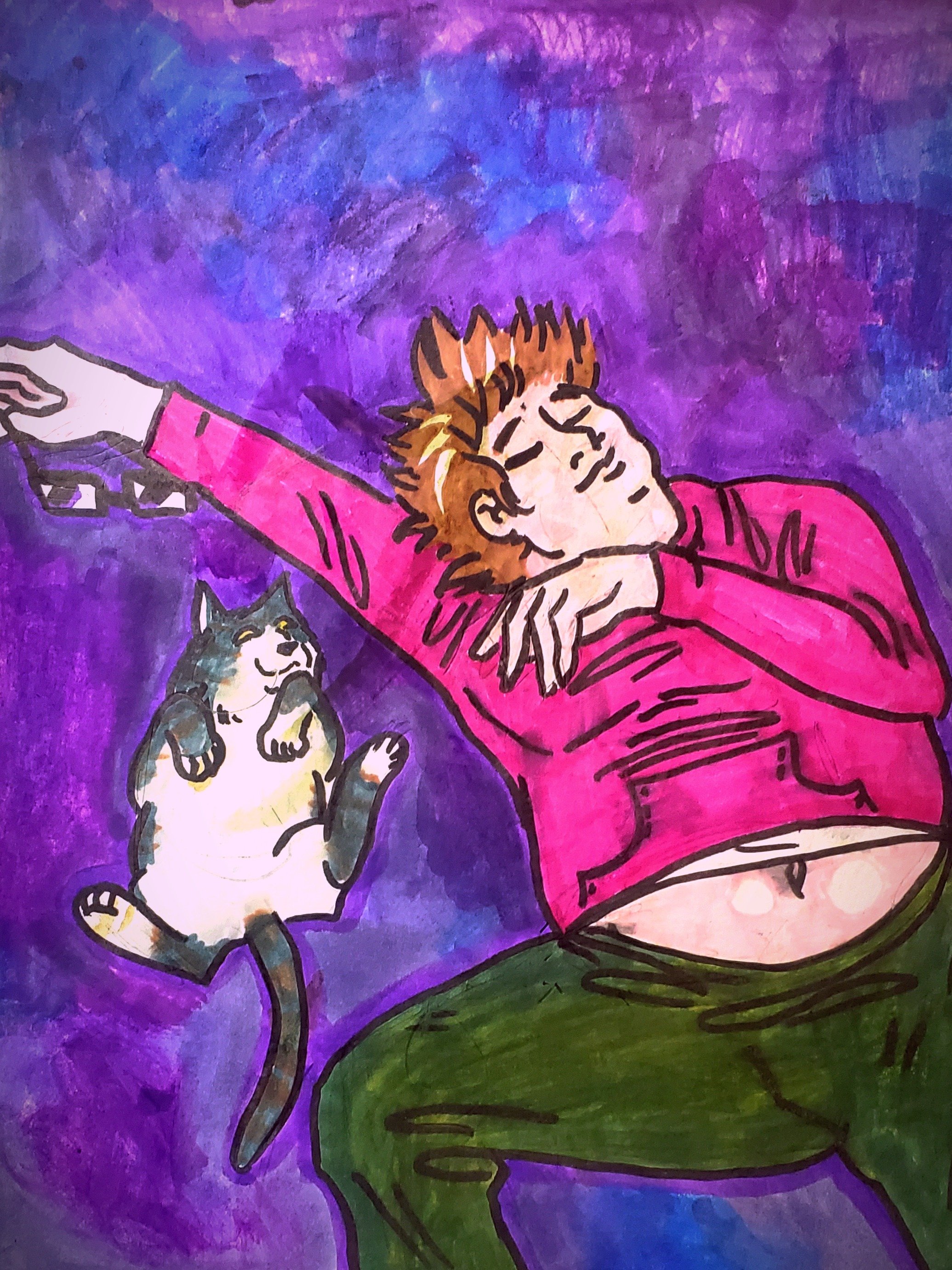 My Partner - Sketched from a Photo. 2023. Alcohol marker.