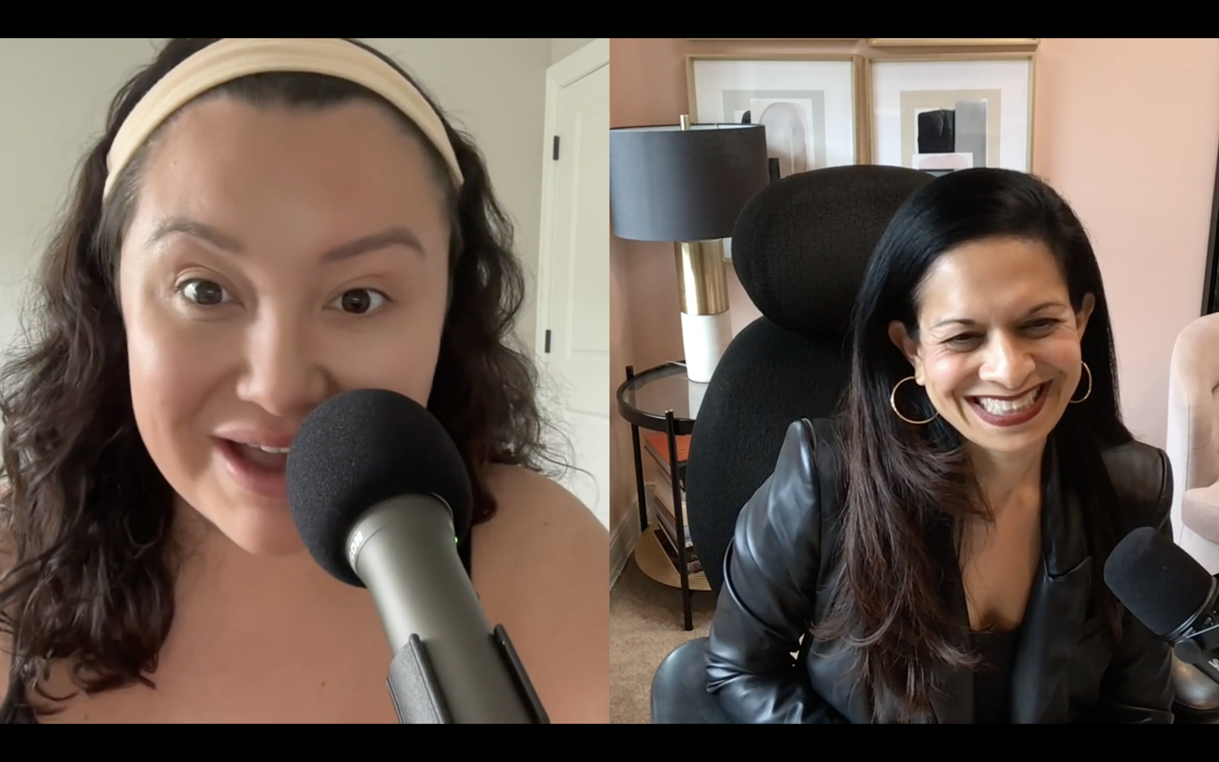 Paulina Roe and Bela Gandhi talking on the podcast