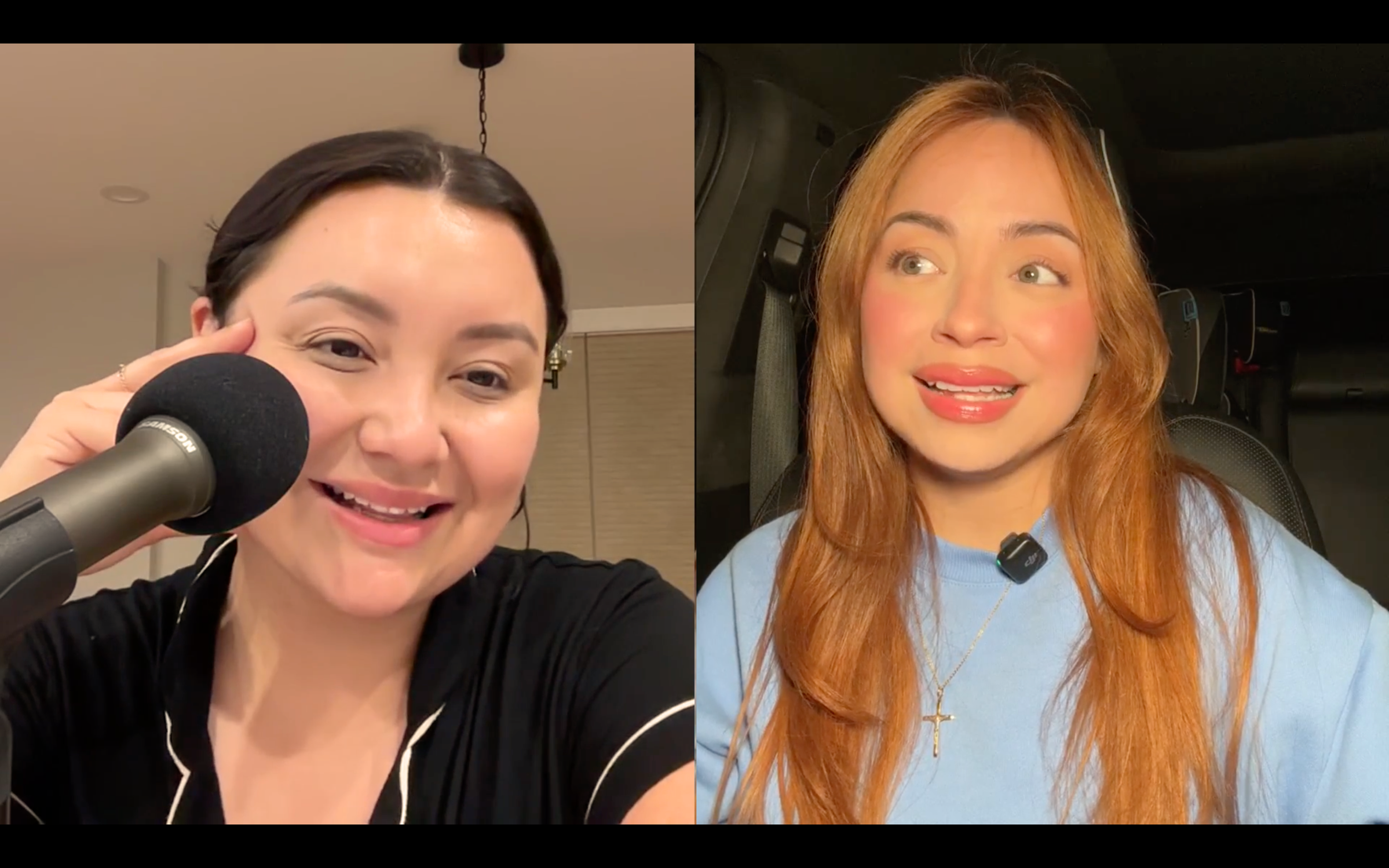 Paulina Roe and Teresa Marie talking on the podcast