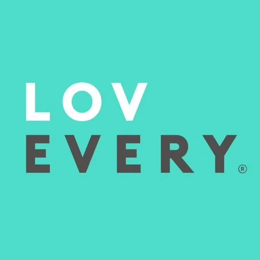 The image features the phrase 'LOVE EVERY' with the letters 'LOVE' in white and 'EVERY' in black on a teal background.