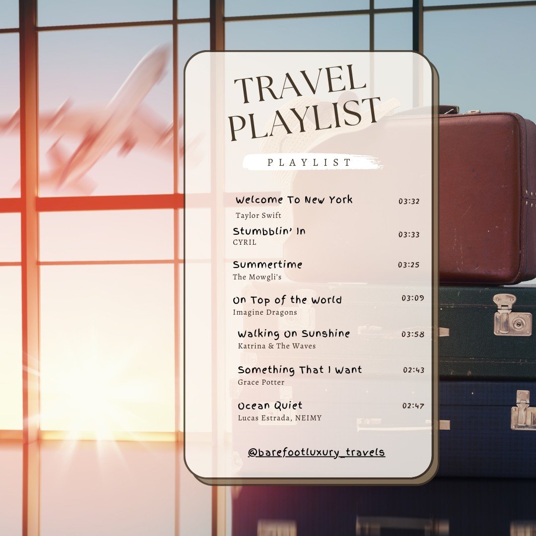 Music motivates you, music can soothe you thru a long flight, music evokes memories, music sparks dance parties! What are some of the go-to songs on your travel playlist?

#travelplanning #traveladvisor #trip planning #Summer2024 #summervibes #summer