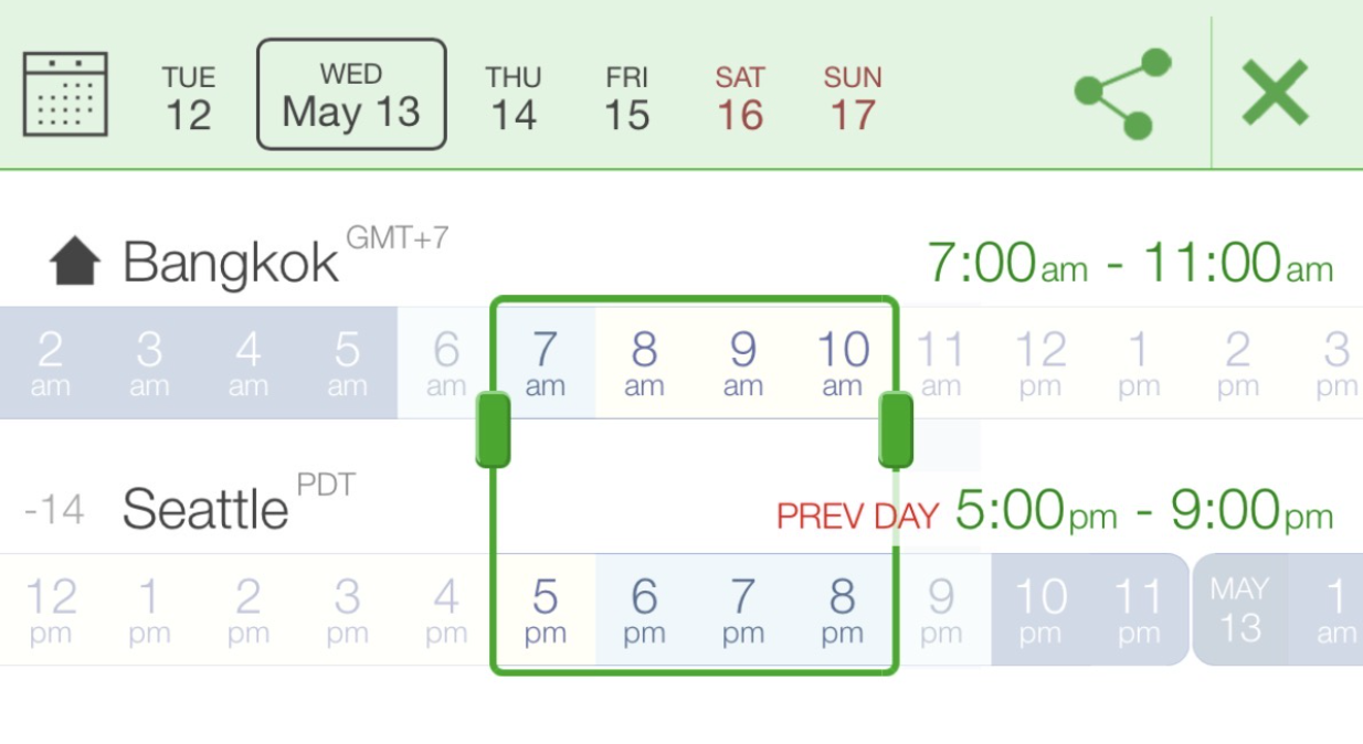Thailand to West Coast time zone.