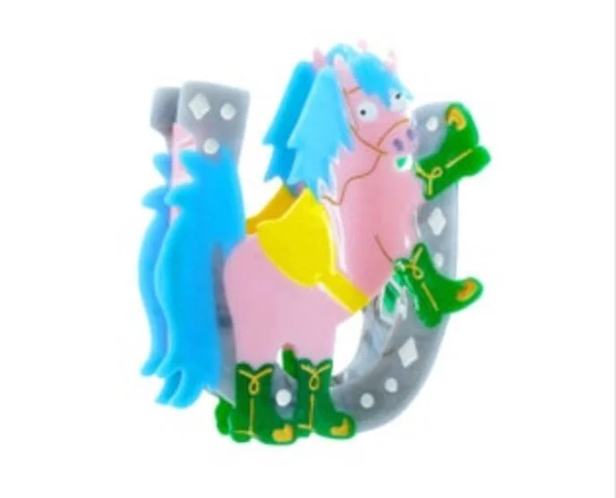 Cowgirl Pink Pony Hair Claw Clip