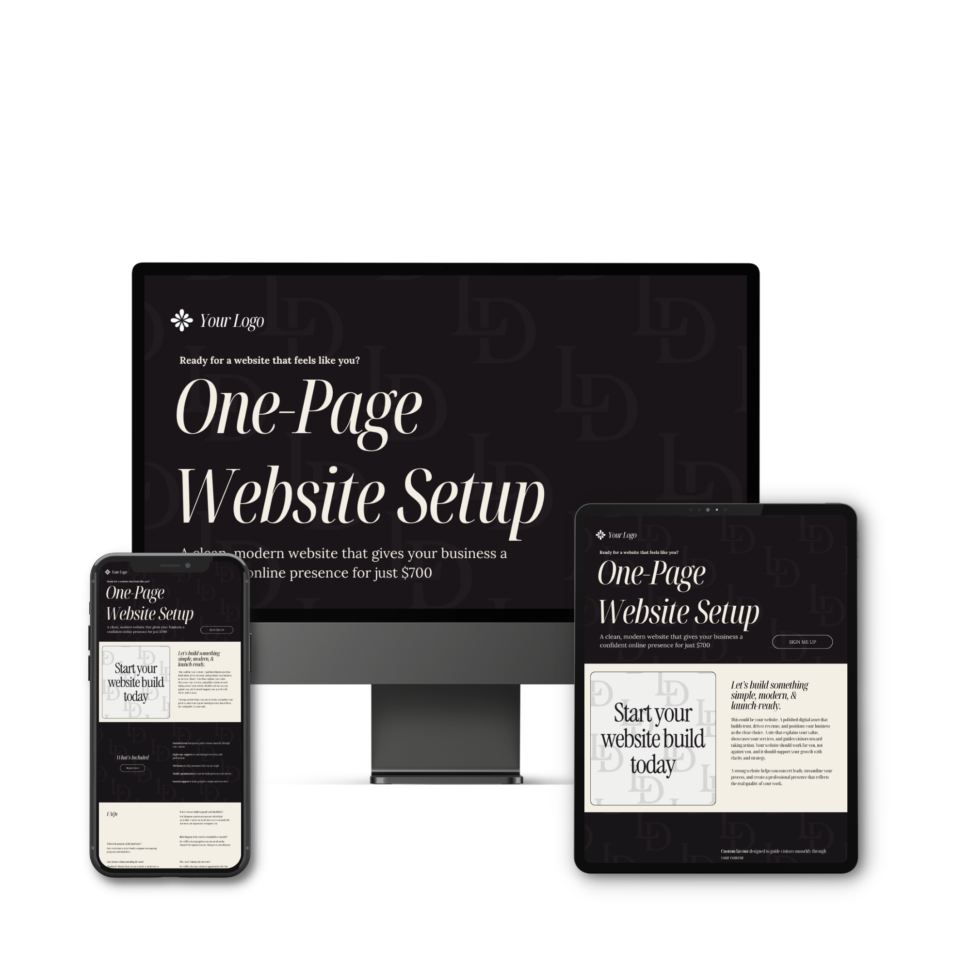 One Page Website Setup