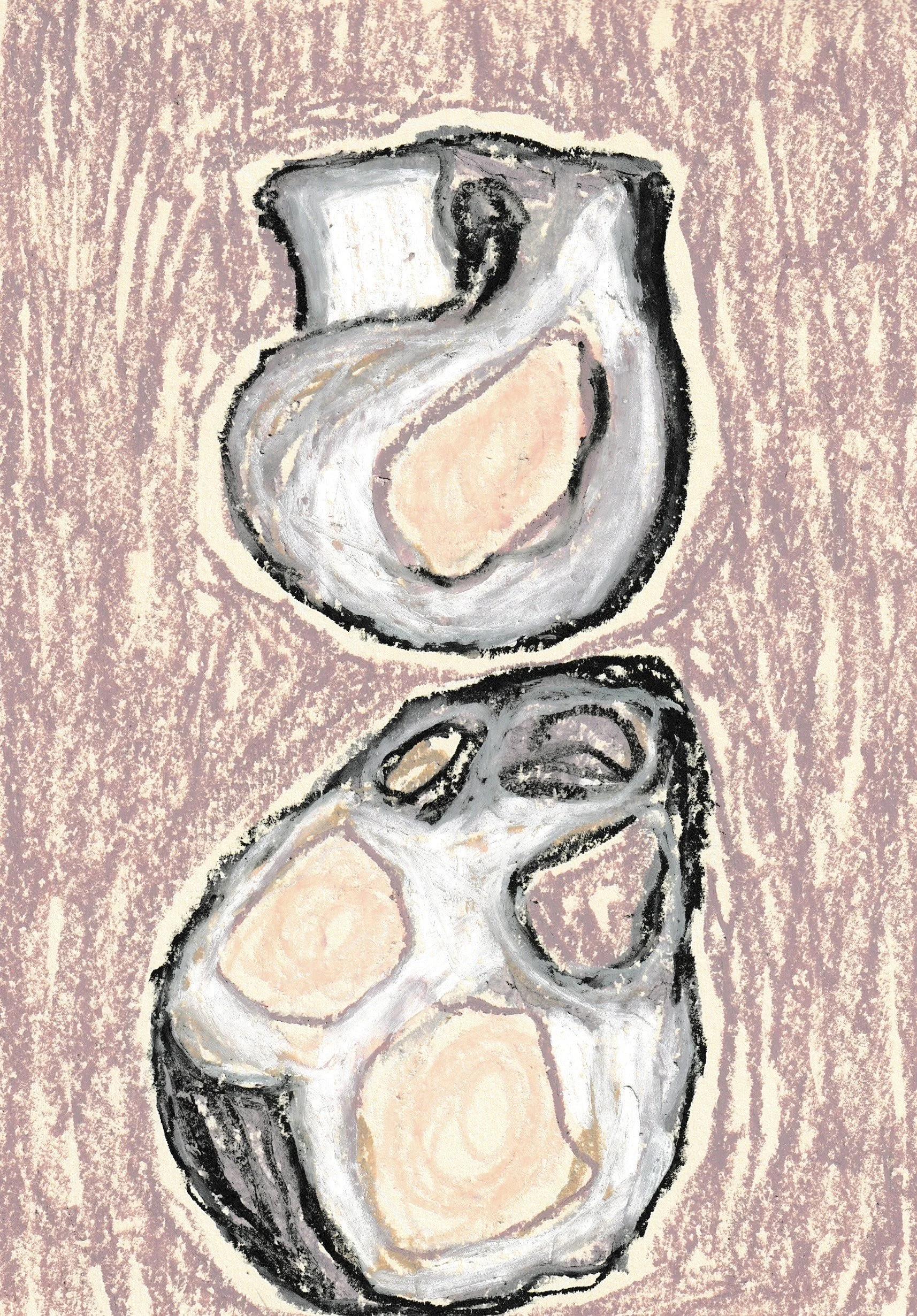 Shells. Oil Pastel on card.