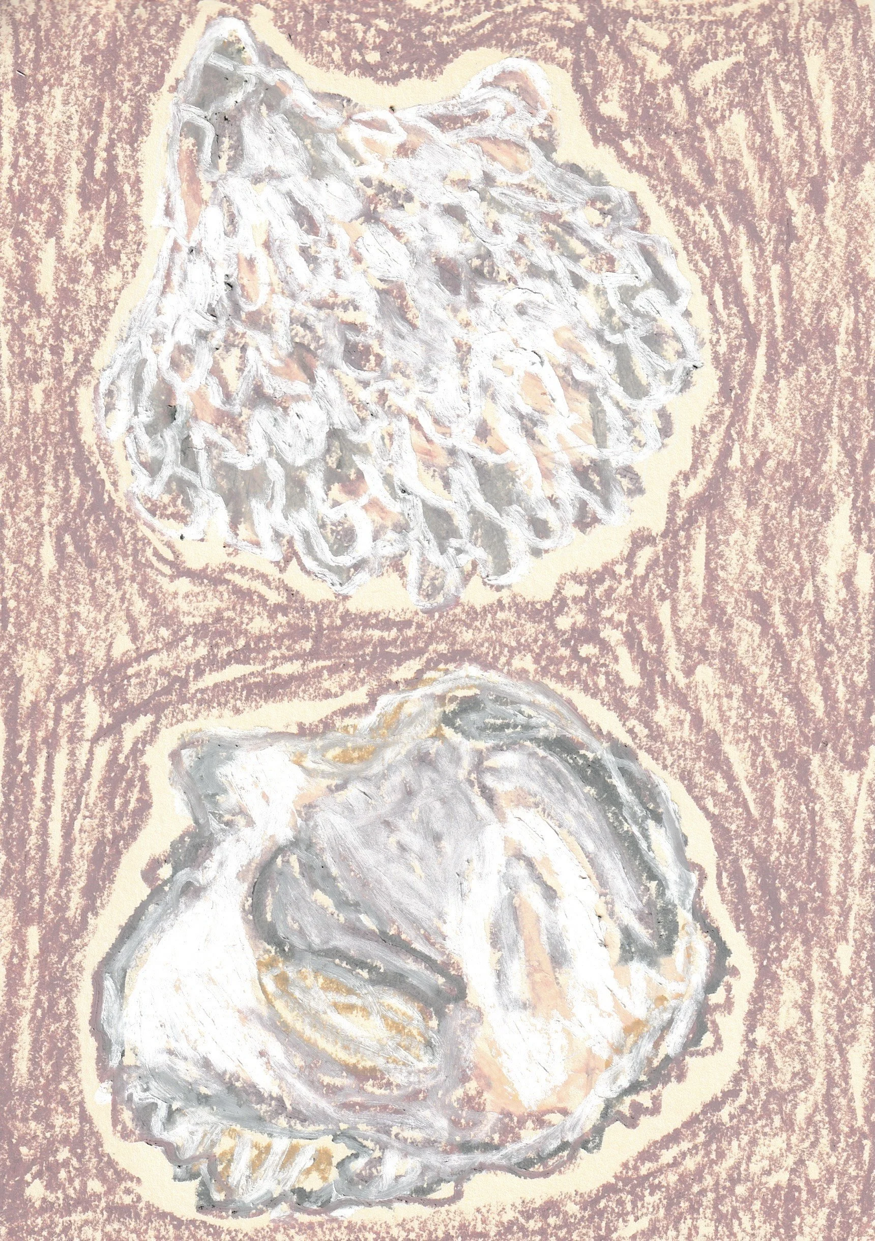 Shells. Oil pastel on card.