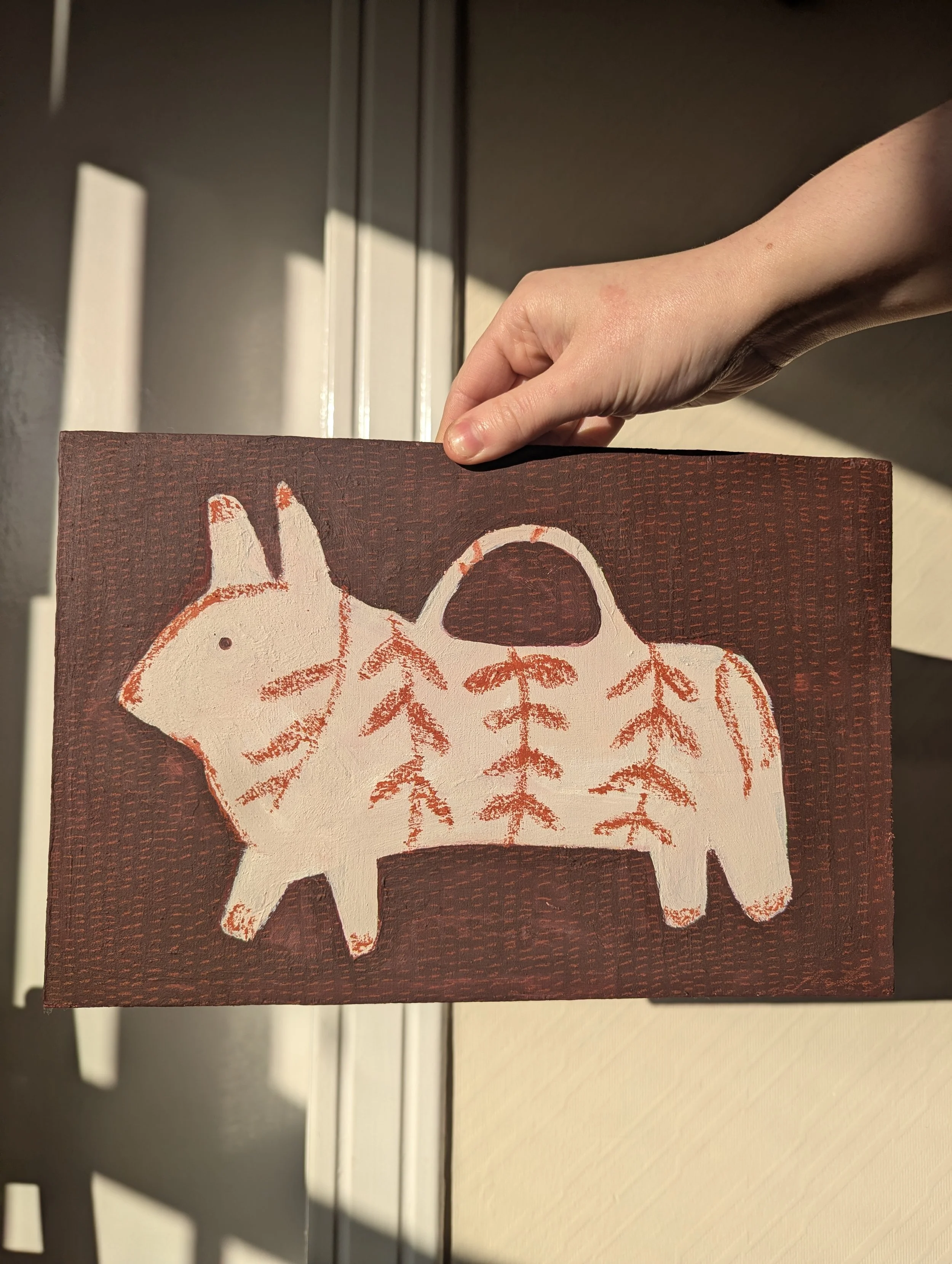 Terracotta Bull Vase Original Painting