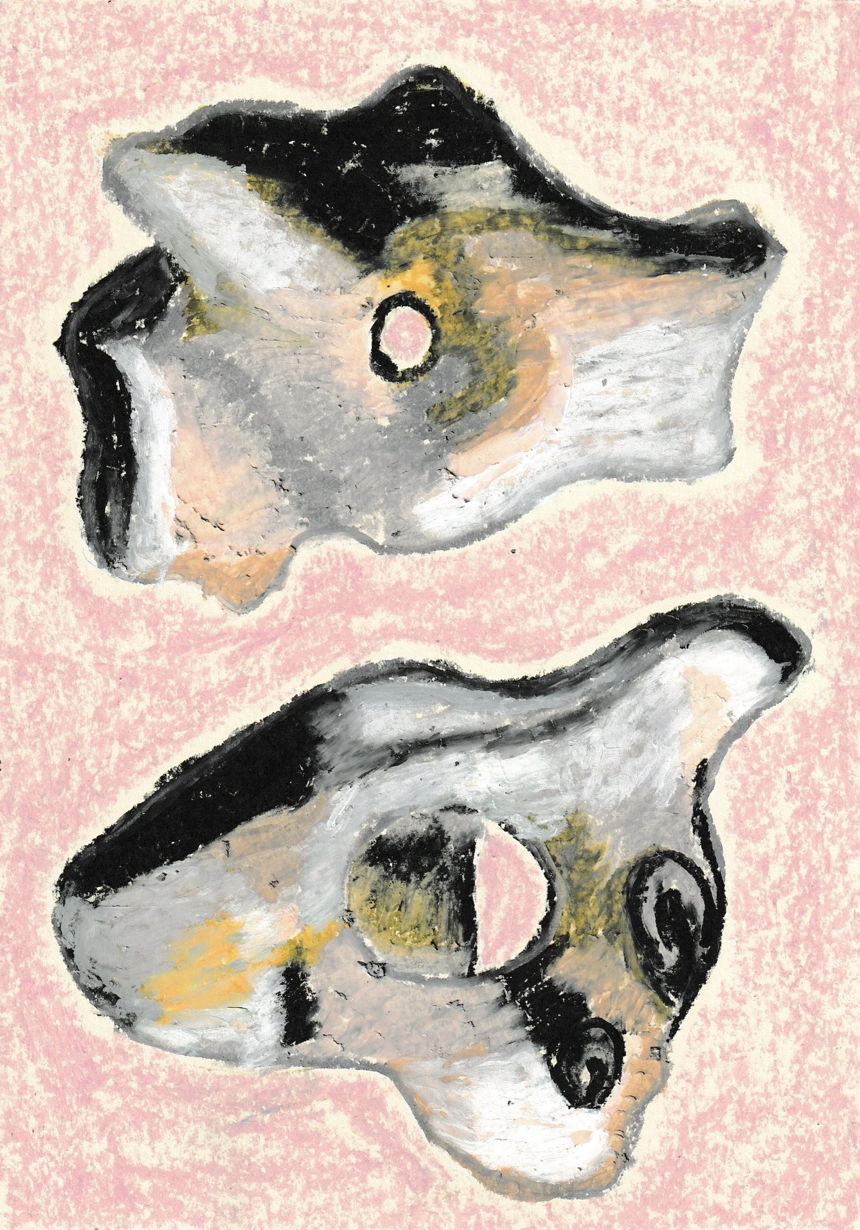 Adder Stones. Oil Pastel on card.