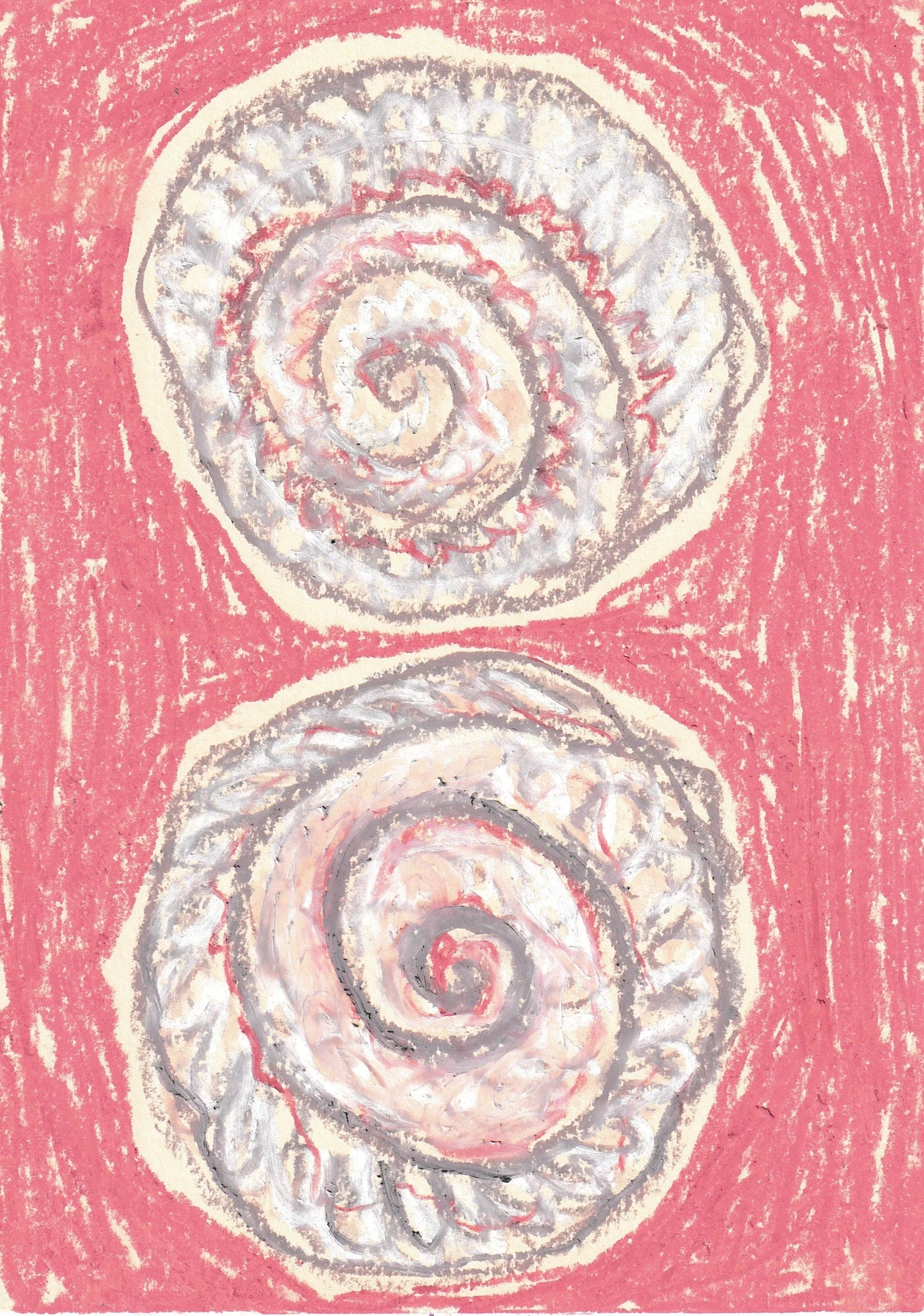 Shells. Oil pastel on card.