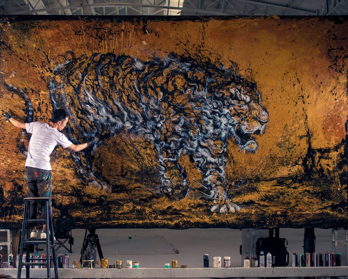 醉⻁图 Roaring Tiger
