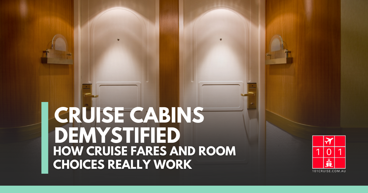 Cruise cabins demystified: How cruise fares and room choices really work.