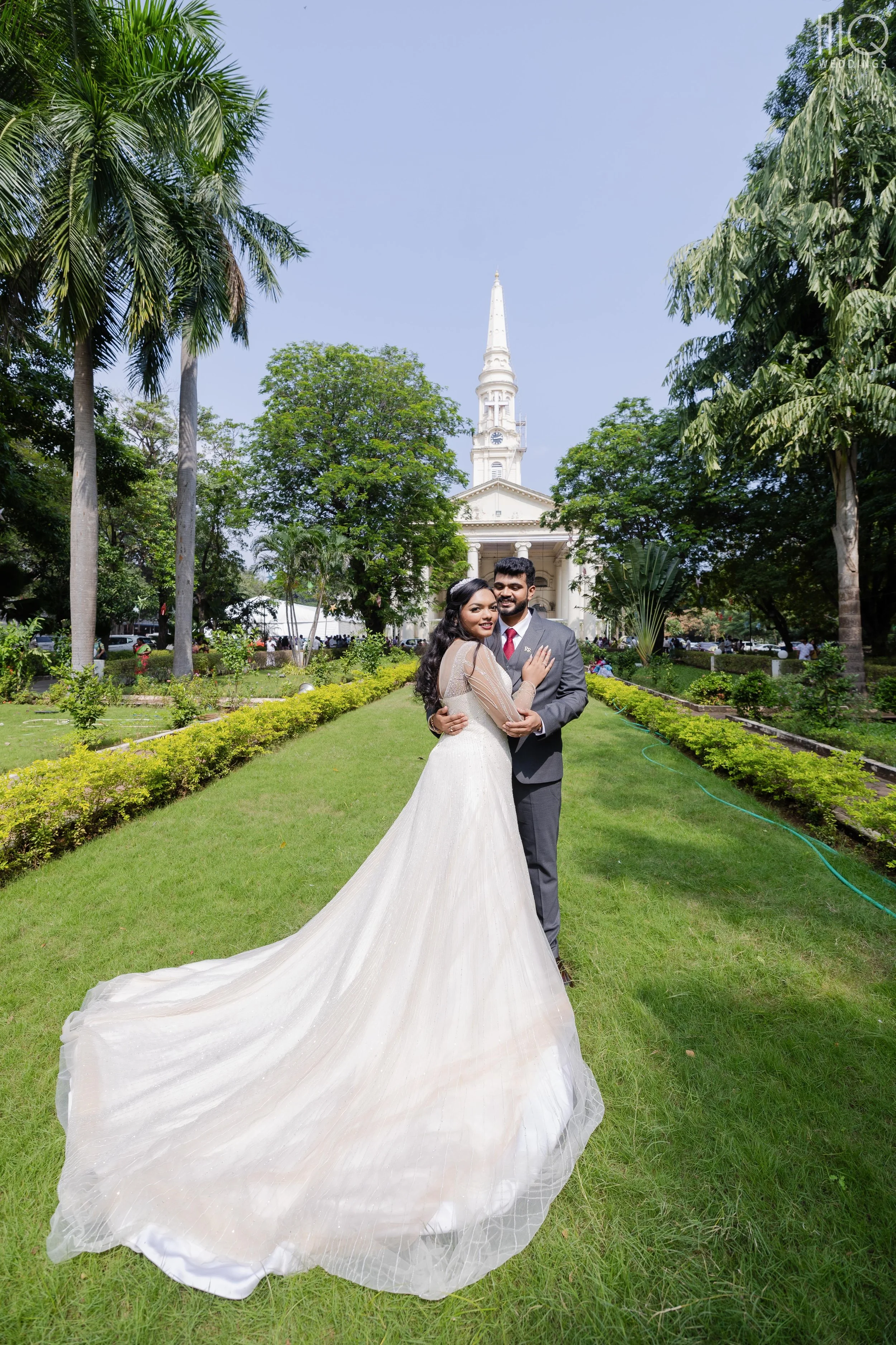 Couple Post-Ceremony Photography at St. George's Cathedral Chennai