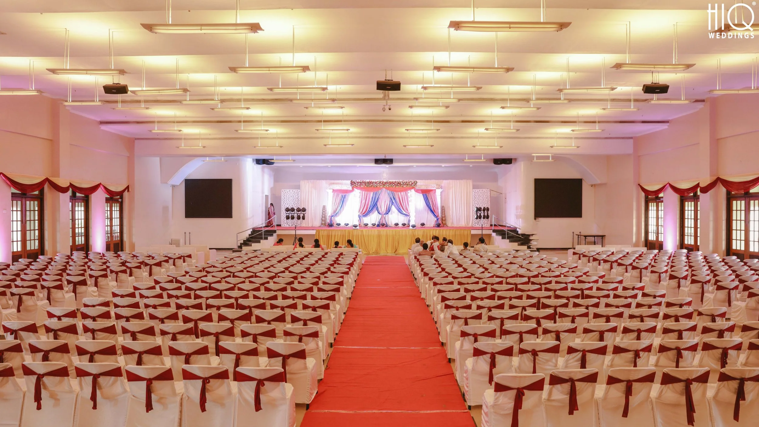 valliammai Hall wedding stage at MRC Hall, Chennai.