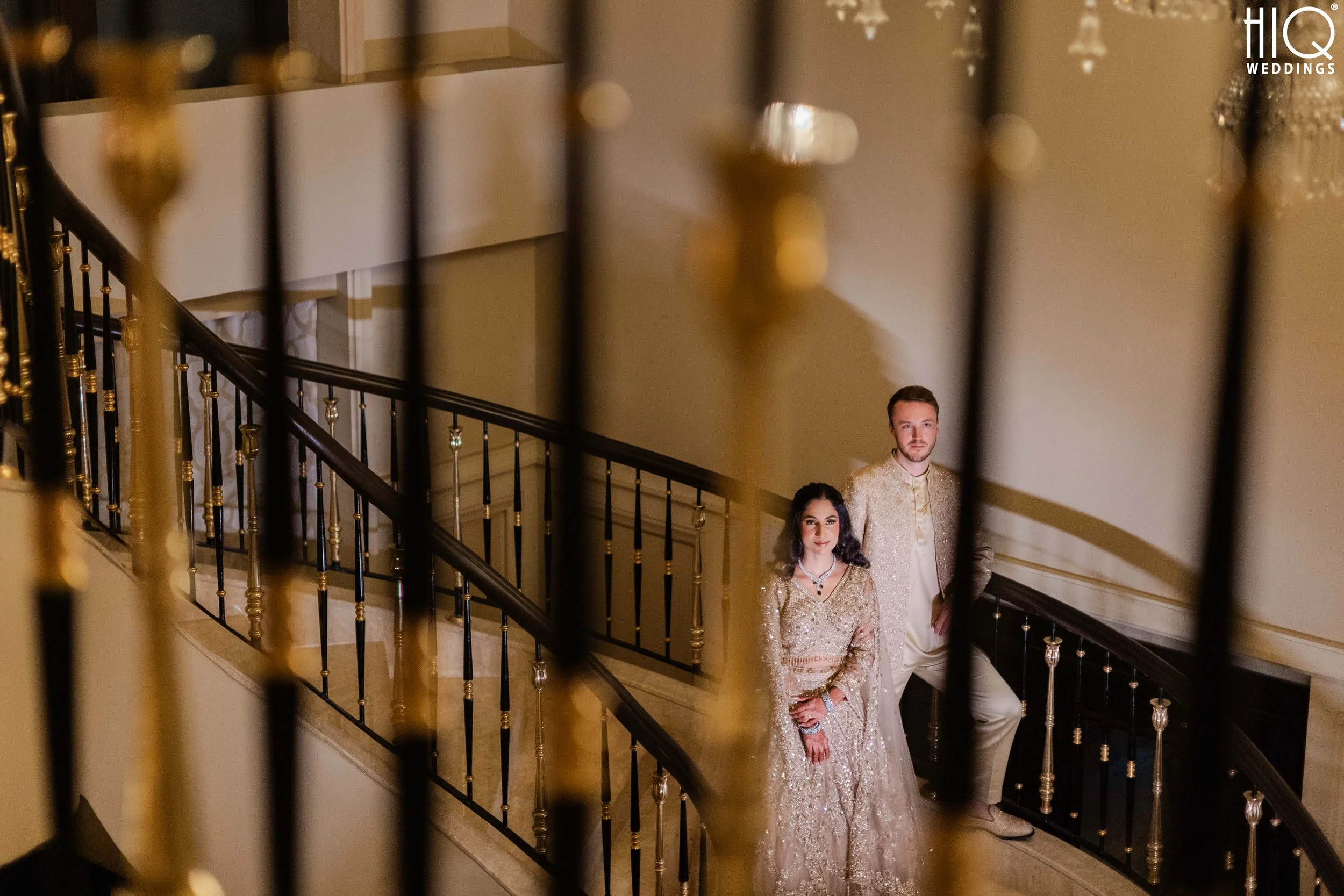 Leela Palace Stairwell Wedding Photography