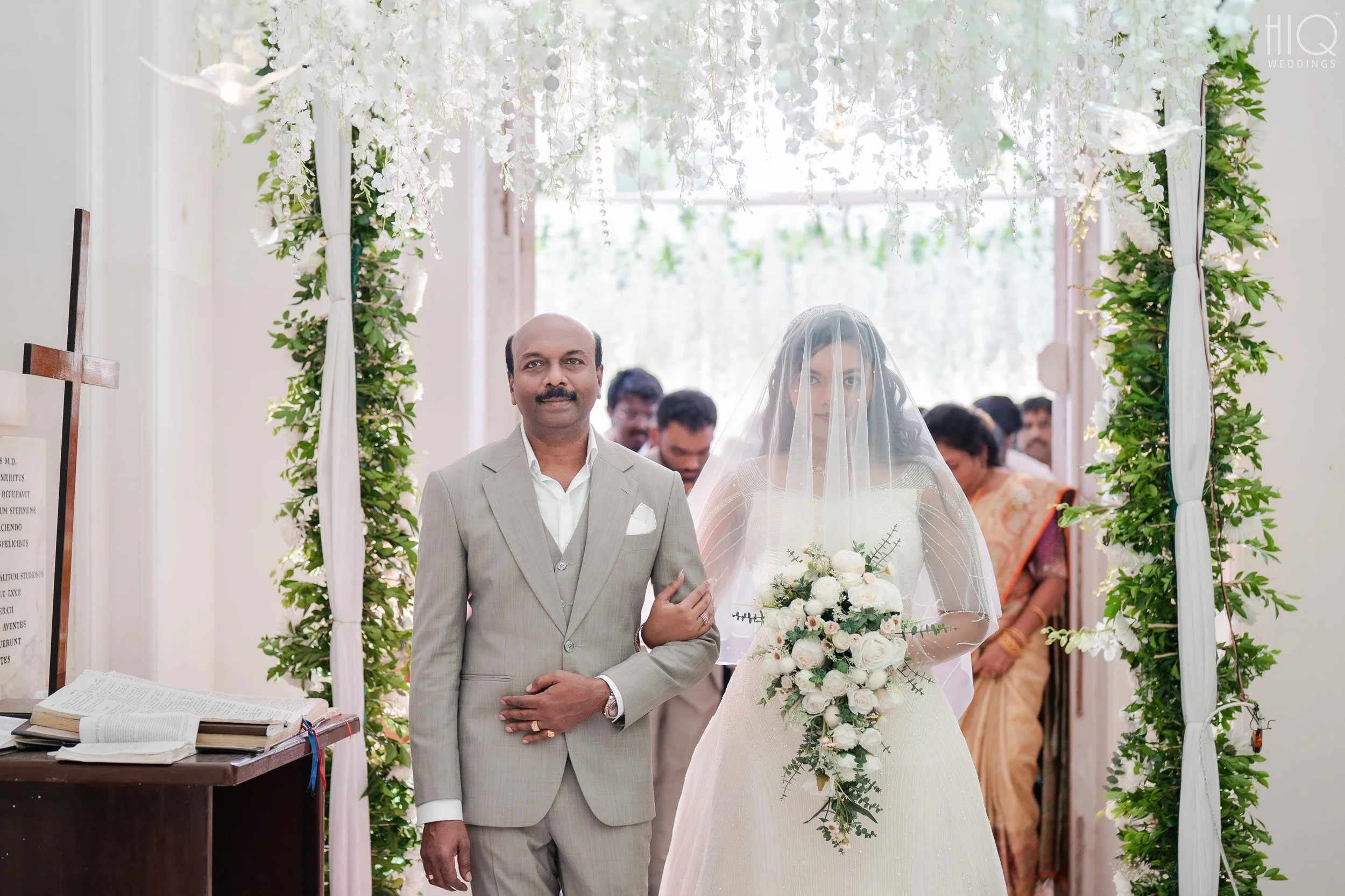 Giving Away of the Bride -  Christian Wedding Photography at St. George's Cathedral Chennai