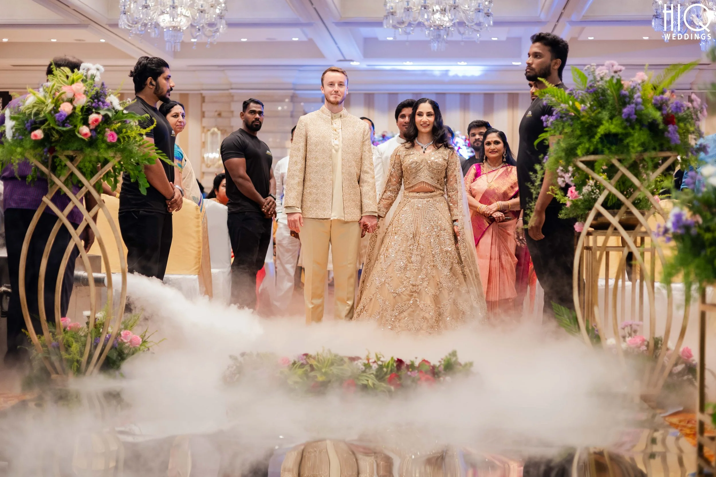 Couple Entry at Leela Palace Wedding in Chennai