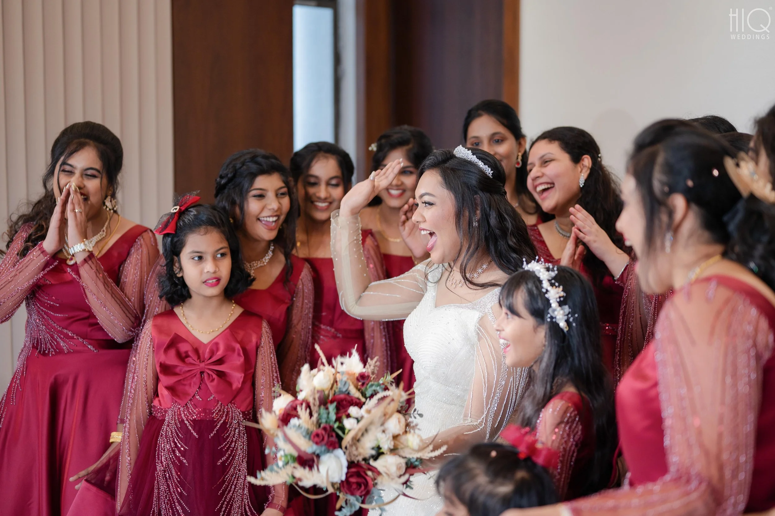 Bridal Party Just Before Processional - Christian Wedding Photography in Chennai by HiQ Weddings