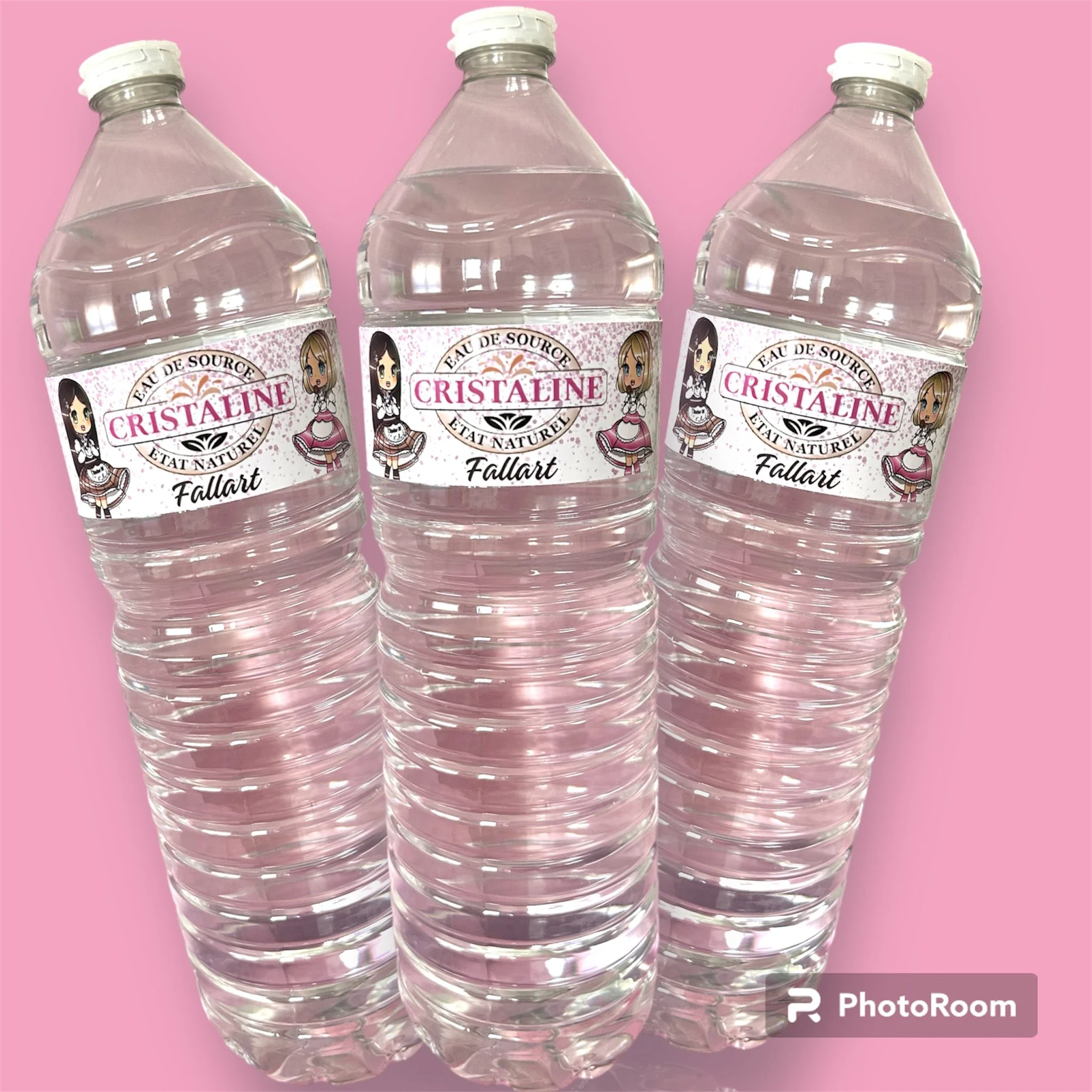 Etiquettes-grandes bouteilles d'eau personnalisées X3