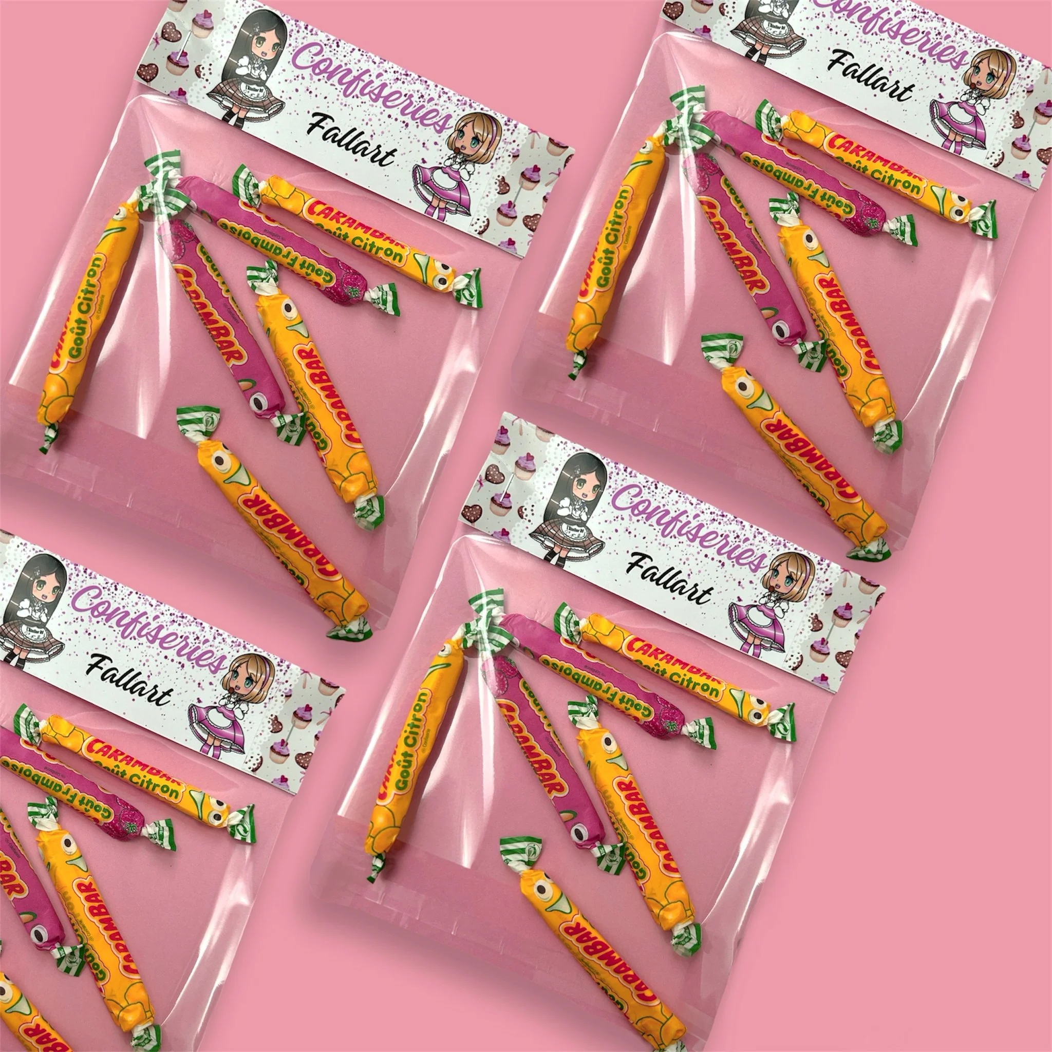 Sachets de bonbons personnalisés à remplir x4