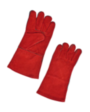 Red work gloves