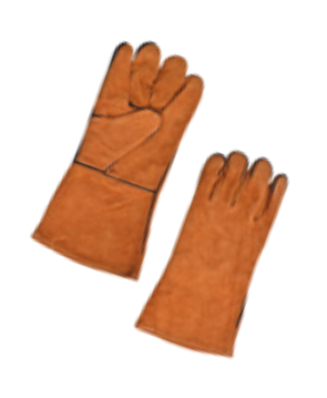 Pair of brown leather work gloves