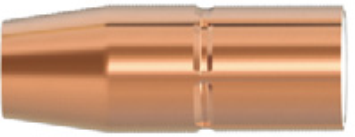 Close-up of a copper-colored cylindrical metal object with a seam, possibly a bullet or cartridge.
