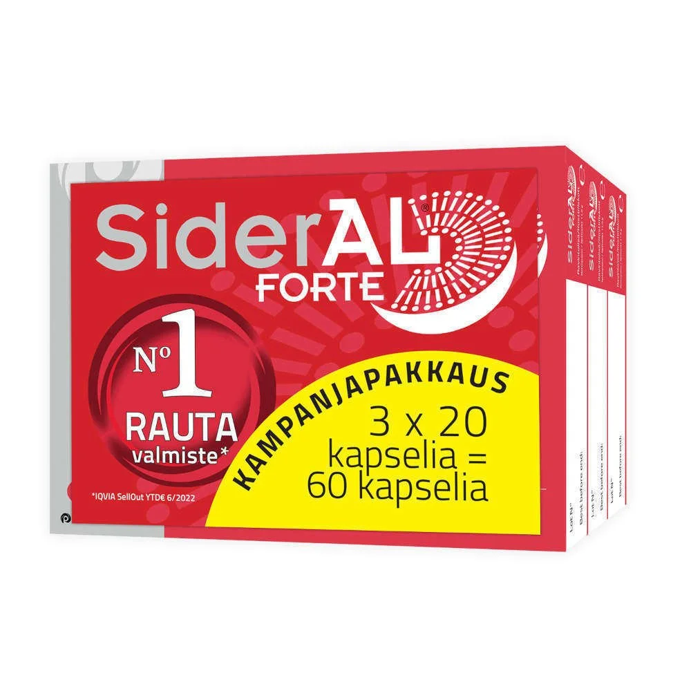 SiderAL FORTE 30mg KAMPANJAPAKKAUS 3x20 kaps