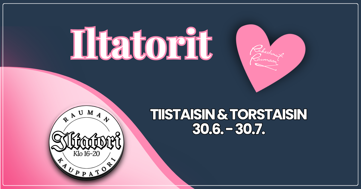 Ohjelmalliset iltatorit 30.6.-30.7.2026 tiistaisin ja torstaisin