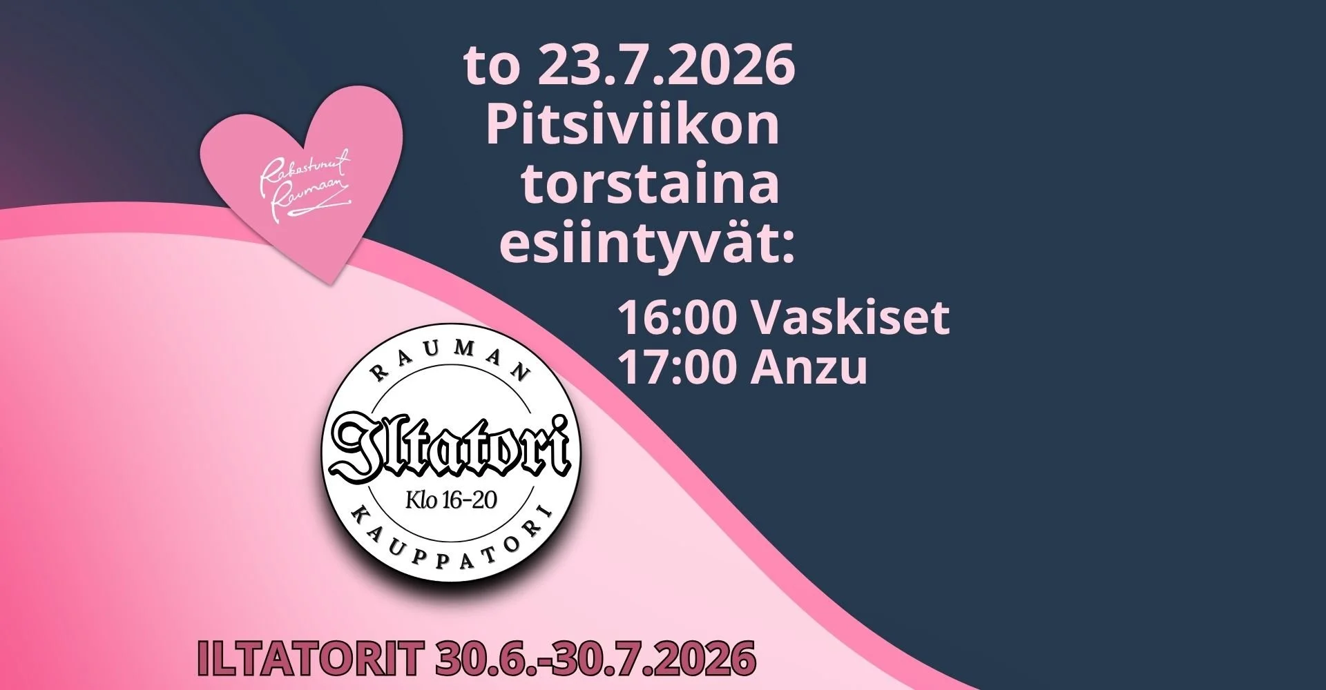 Torstaina 23.7.2026 Pitsiviikon torstai