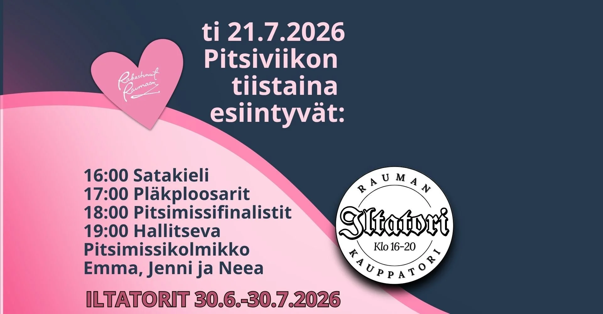 Tiistaina 21.7.2026 Pitsiviikon tiistai
