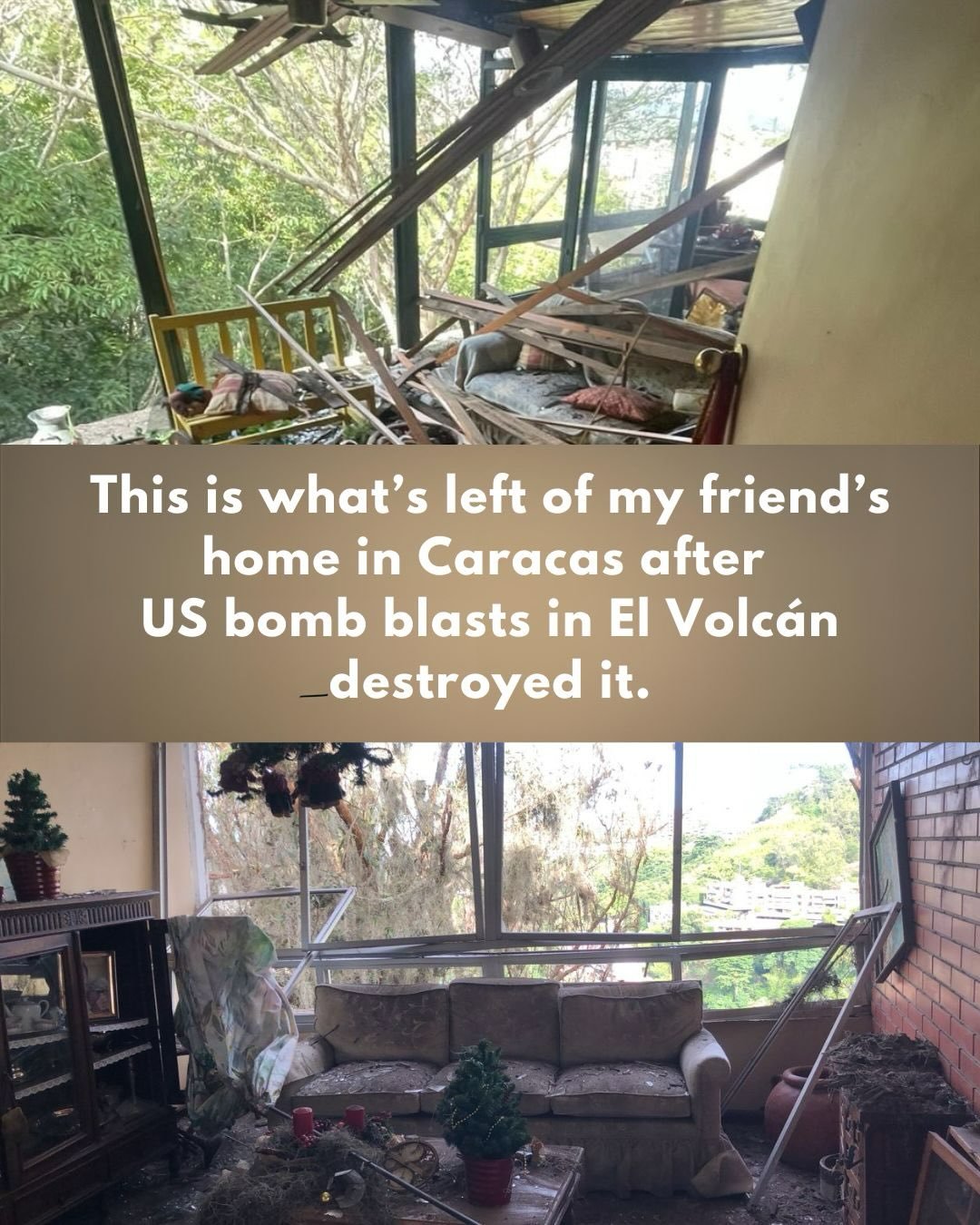 So, as we deal with whatever is happening in Venezuela, because everyone is very confused, my friend&rsquo;s parents&rsquo; and auntie&rsquo;s home has been destroyed due to the bombing. Independently of whether you agree or not with what happened, I