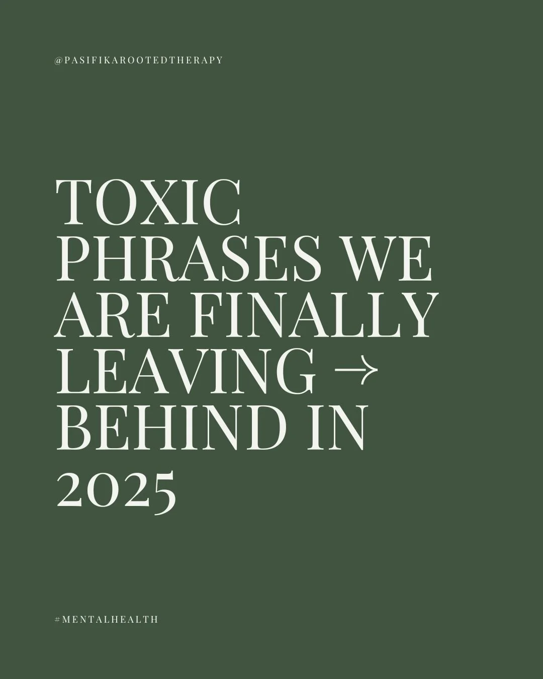 As we move toward a new year, I&rsquo;ve been thinking a lot about the things we carry without realizing it. Not just habits or routines, but words. Phrases that were said casually, repeated often, and absorbed deeply.

Many of these messages came fr
