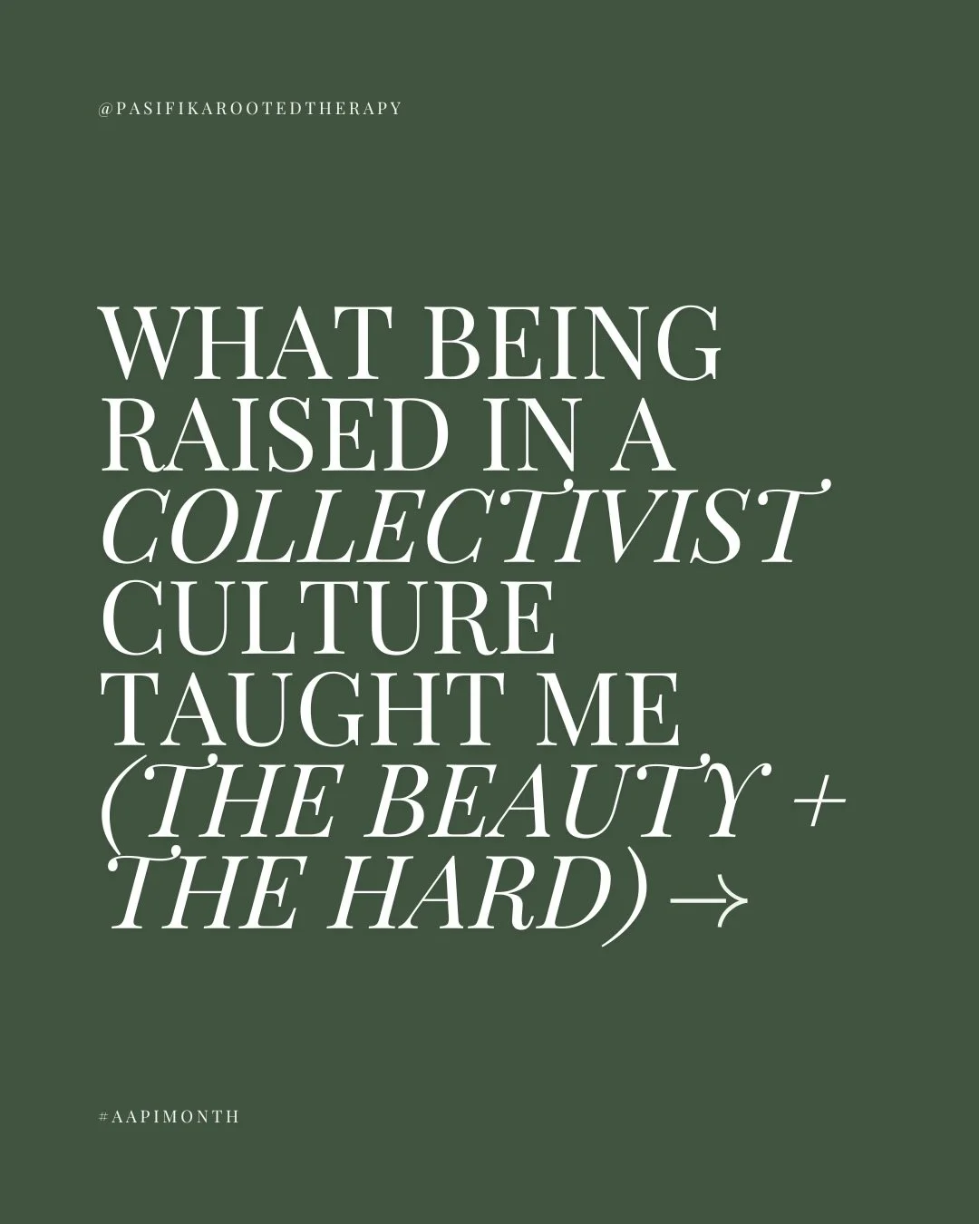 Being raised in a Pacific Islander / Pasifika collectivist culture comes with so much beauty&hellip; and a lot of complexity too.

In many Pacific Islander families, community, connection, and showing up for each other are core values. You grow up su
