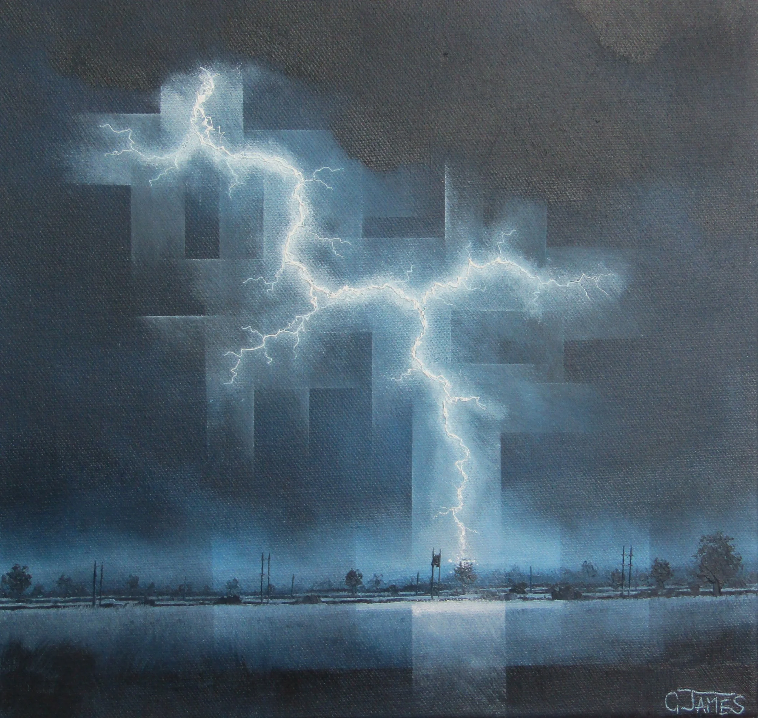 Out of the Blue   300mm x 300mm   Oils  £475.00   Bu
